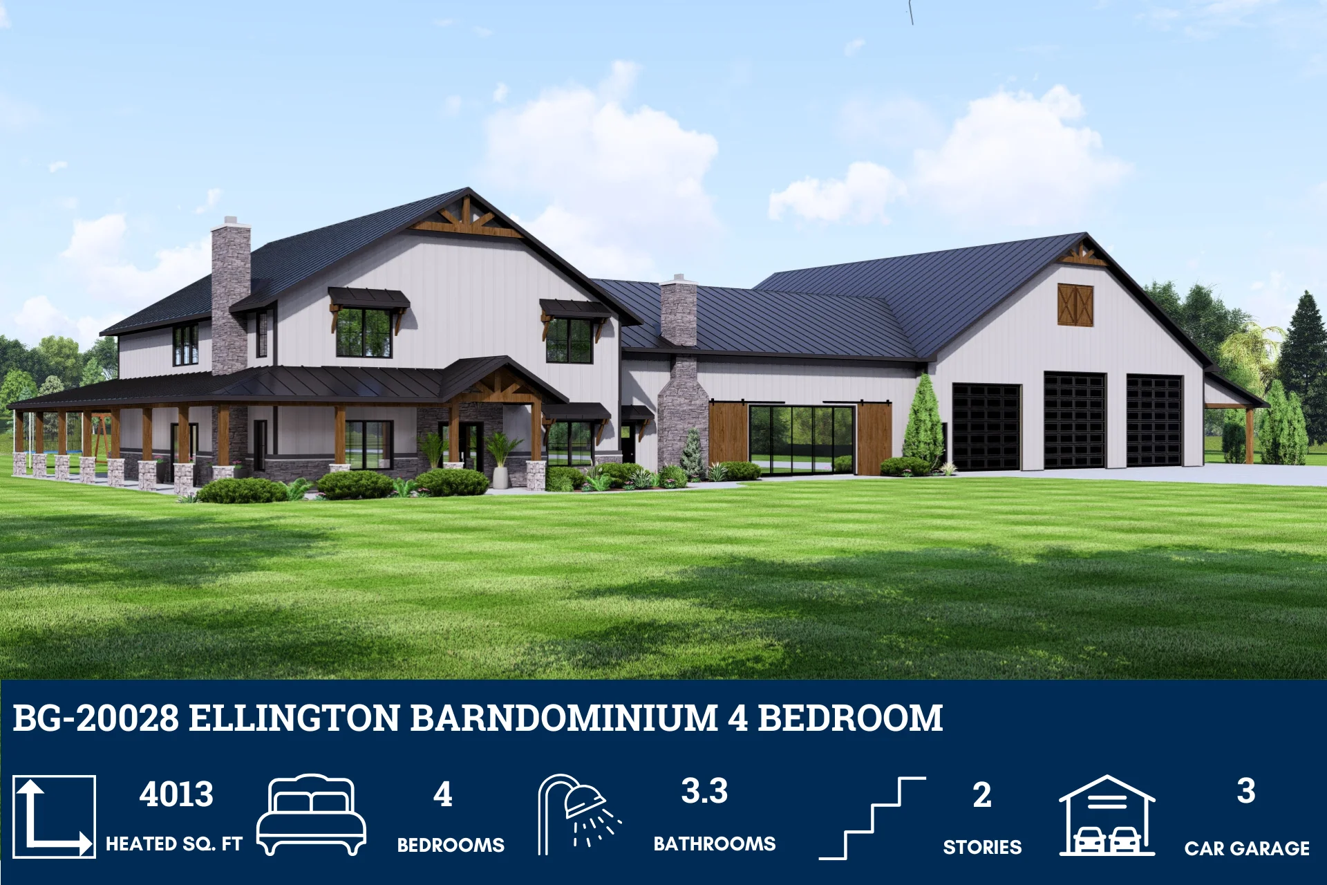 BG-20028 Ellington Barndominium House Plan - Image 3