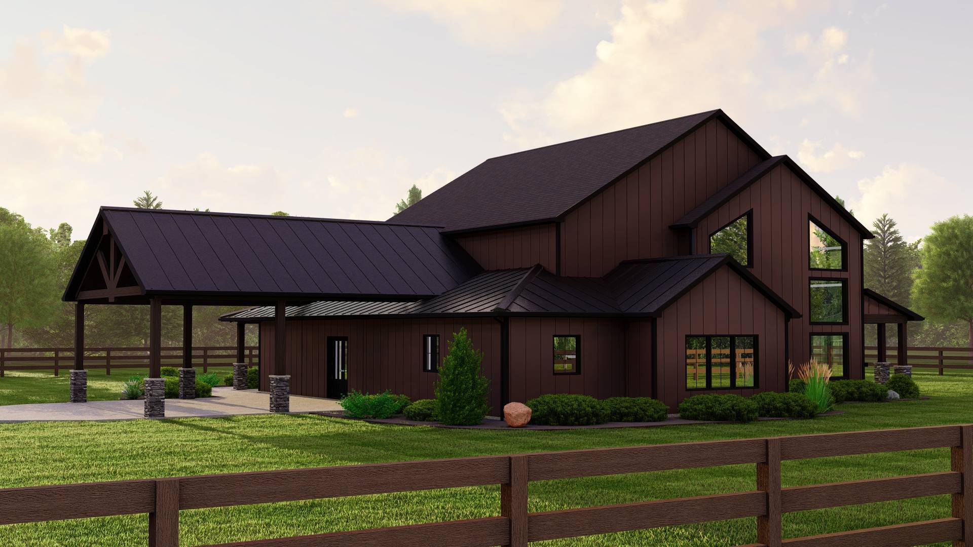 BG-20030 Greystone Barndominium House Plan - Image 7