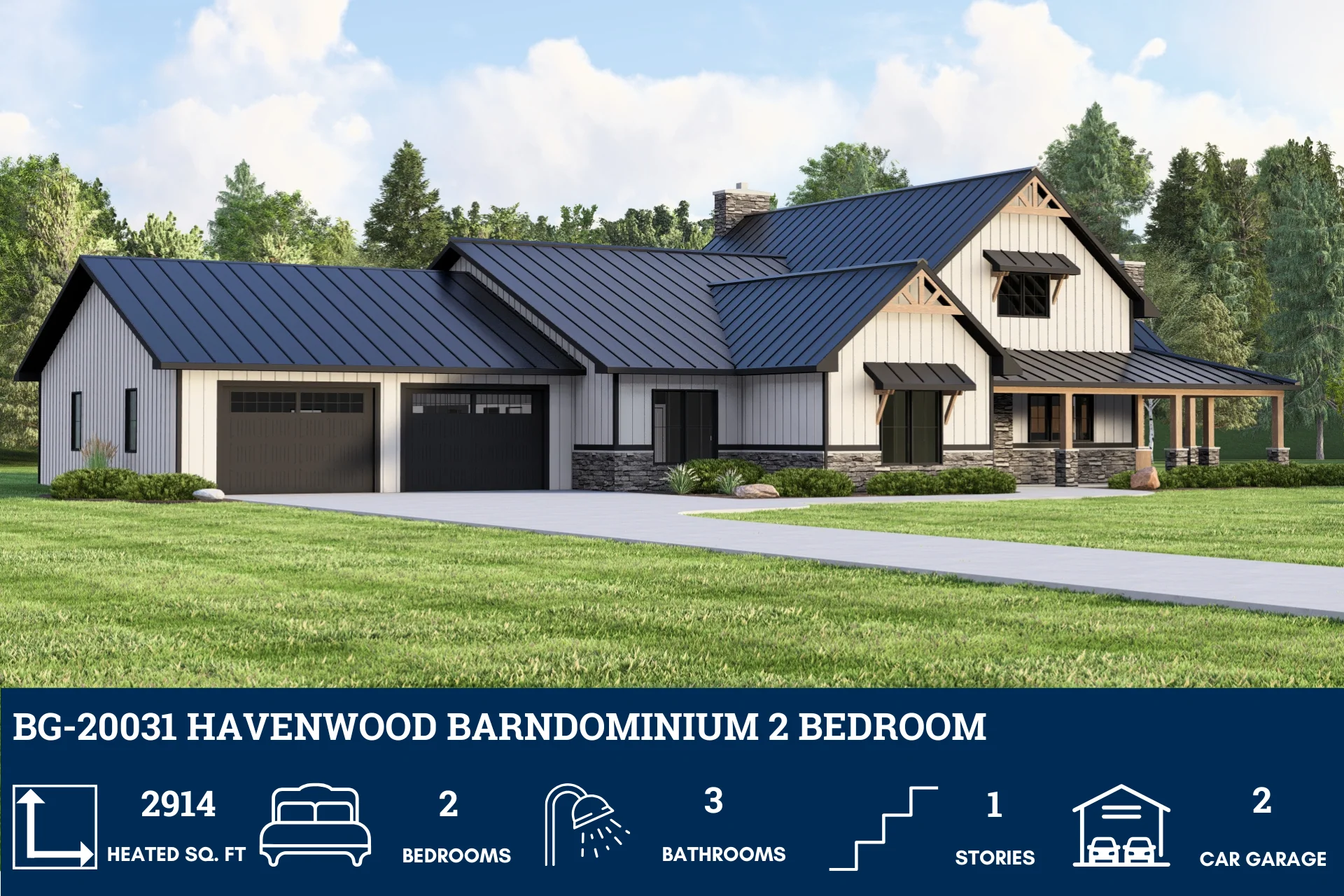 BG-20031 Havenwood Barndominium House Plan - Image 2