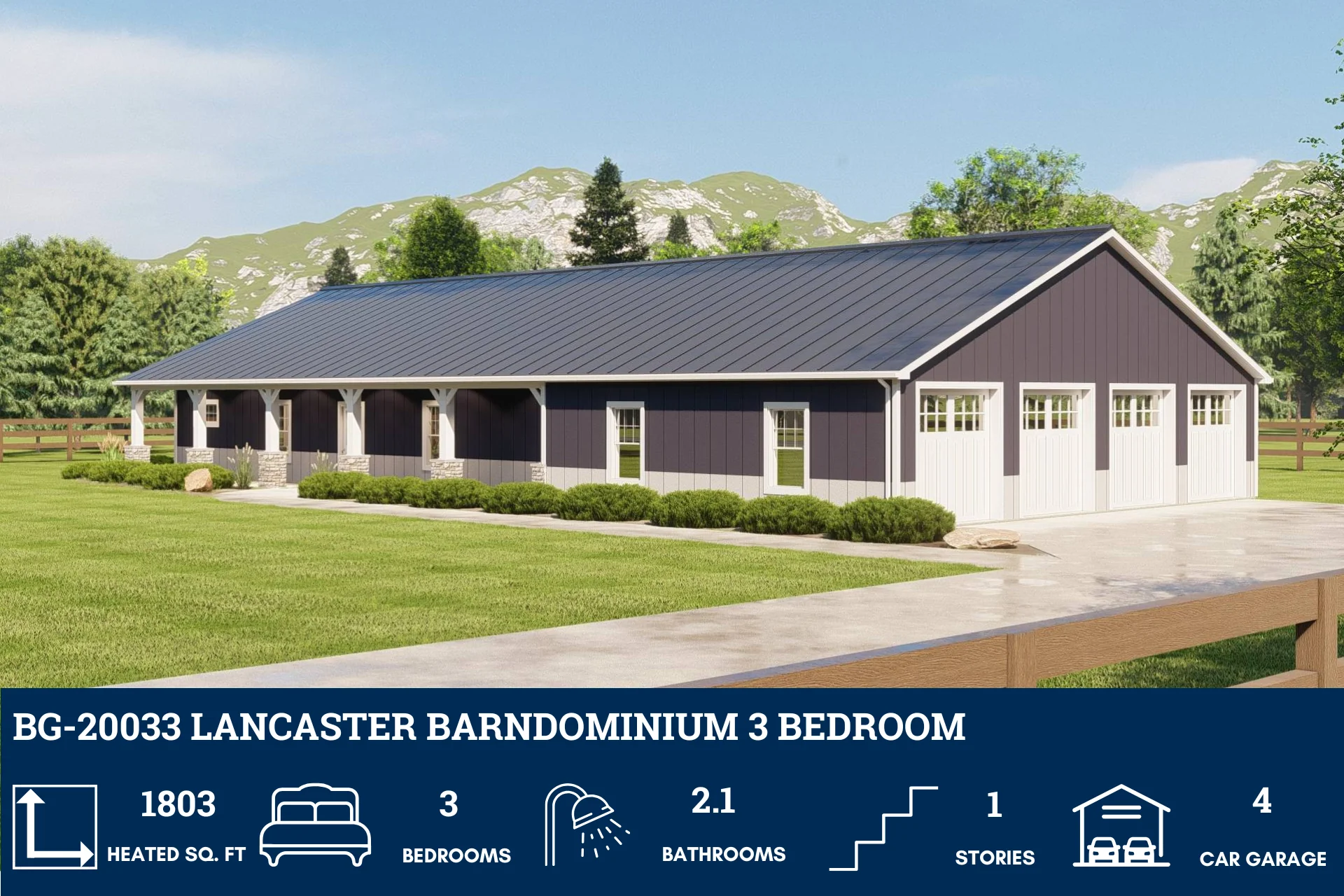 BG-20033 Lancaster Barndominium House Plan - Image 5