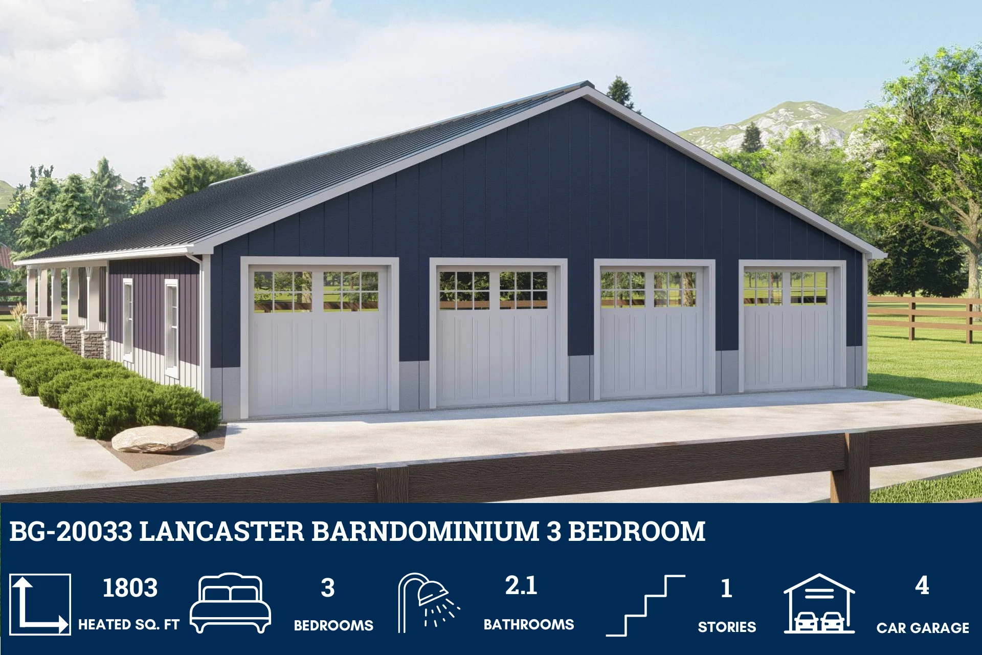 BG-20033 Lancaster Barndominium House Plan - Image 6