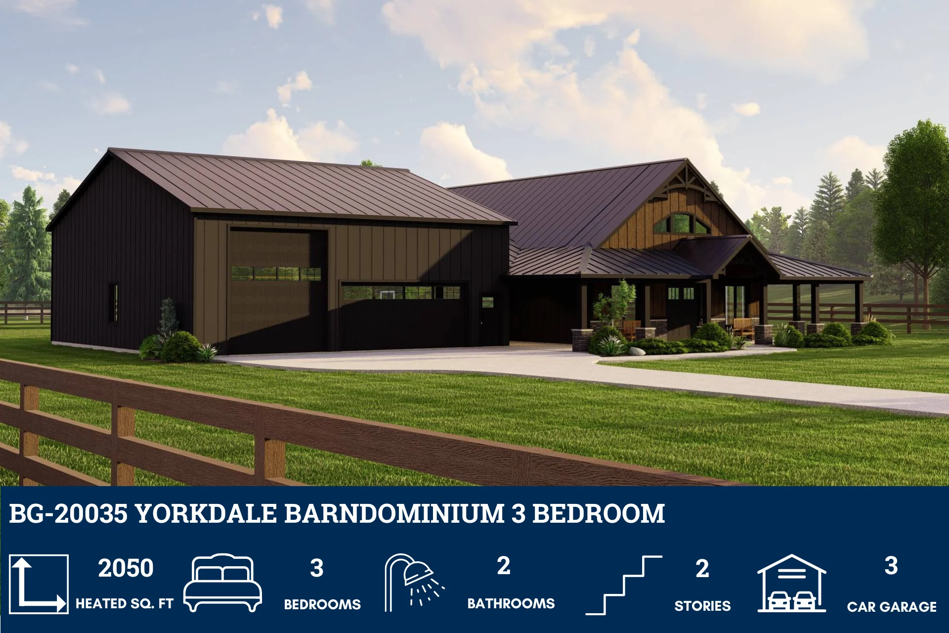BG-20035 Yorkdale Barndominium House Plan - Image 3