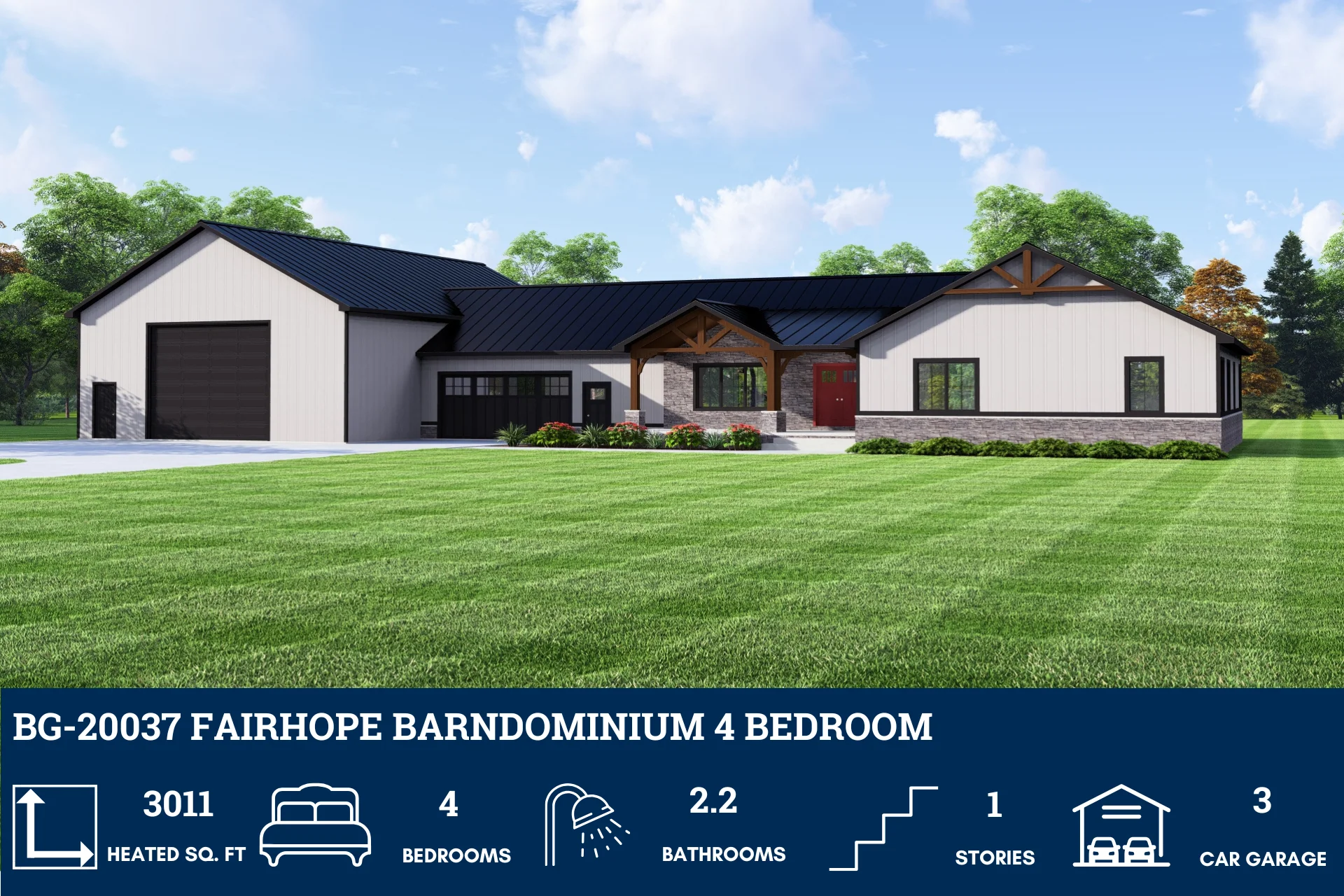 BG-20037 Fairhope Barndominium House Plan - Image 2