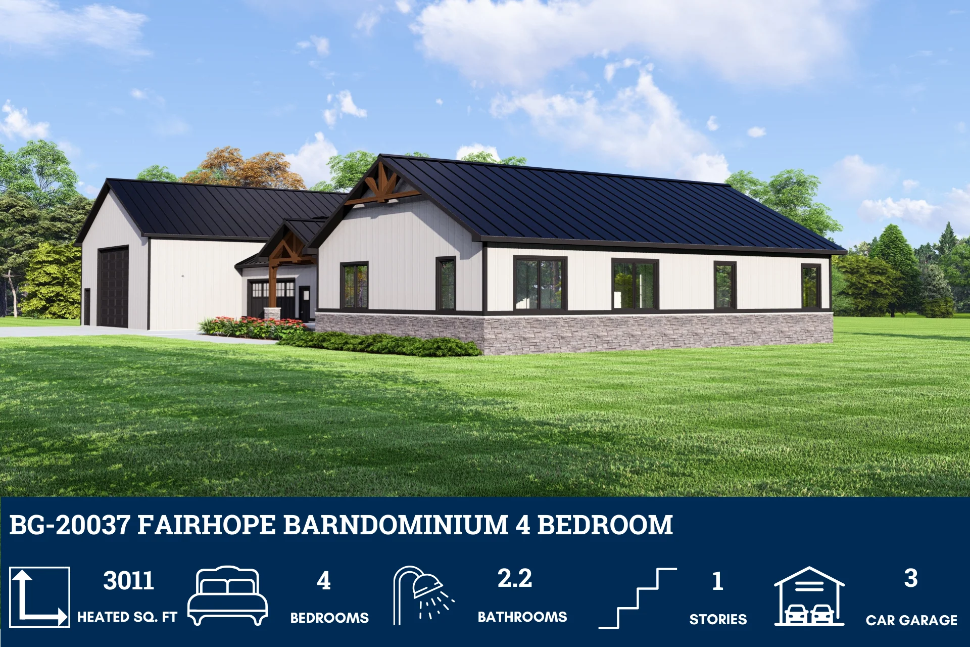 BG-20037 Fairhope Barndominium House Plan - Image 3