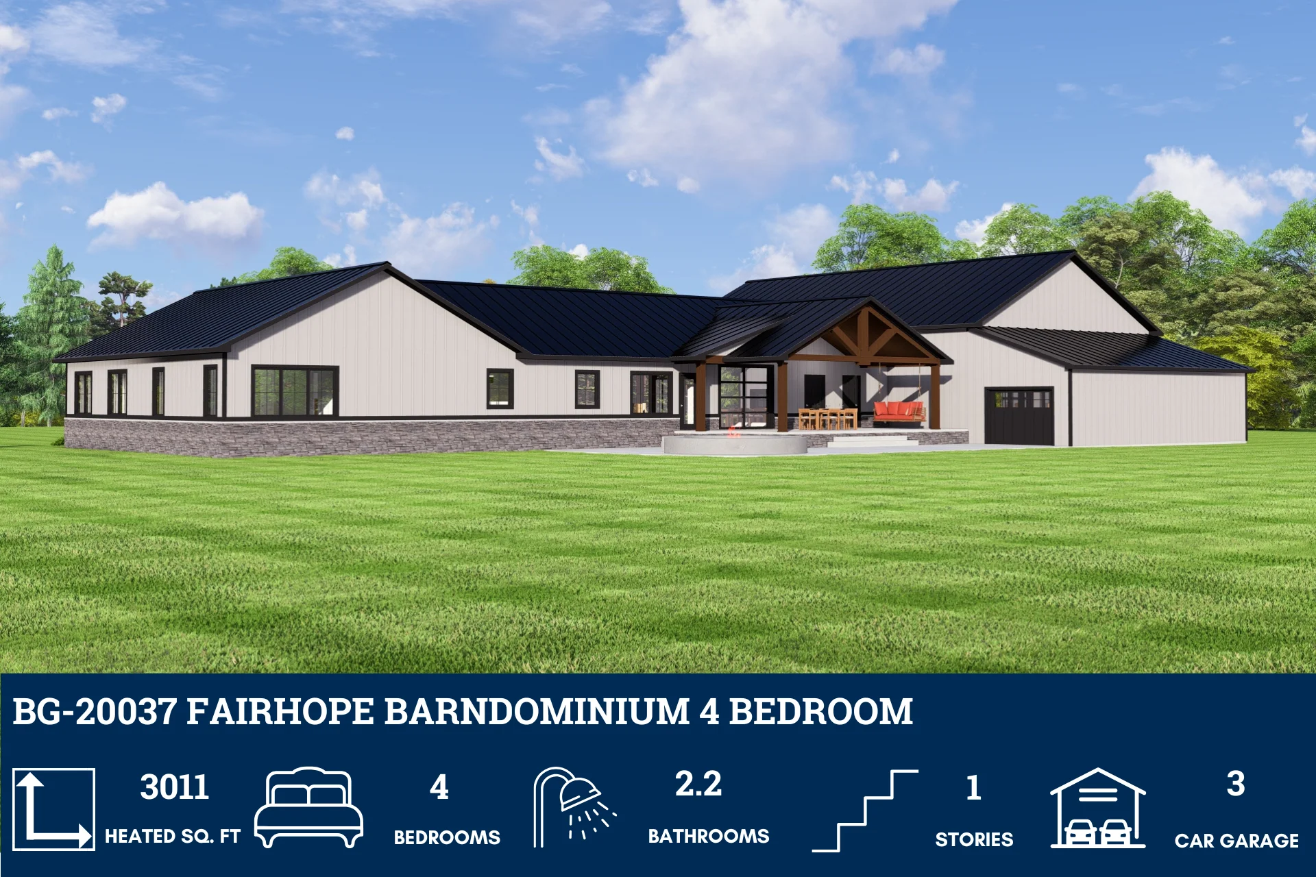 BG-20037 Fairhope Barndominium House Plan - Image 4