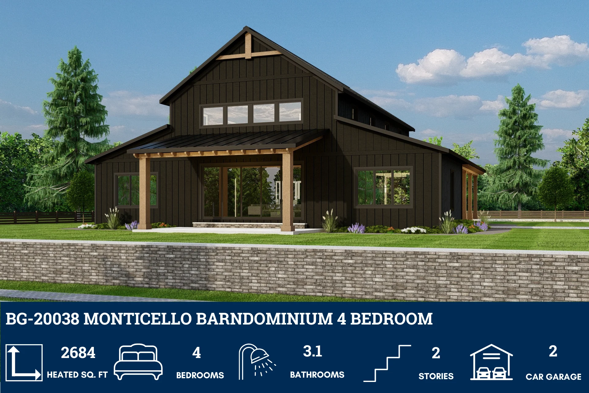 BG-20038 Monticello Barndominium House Plan - Image 3