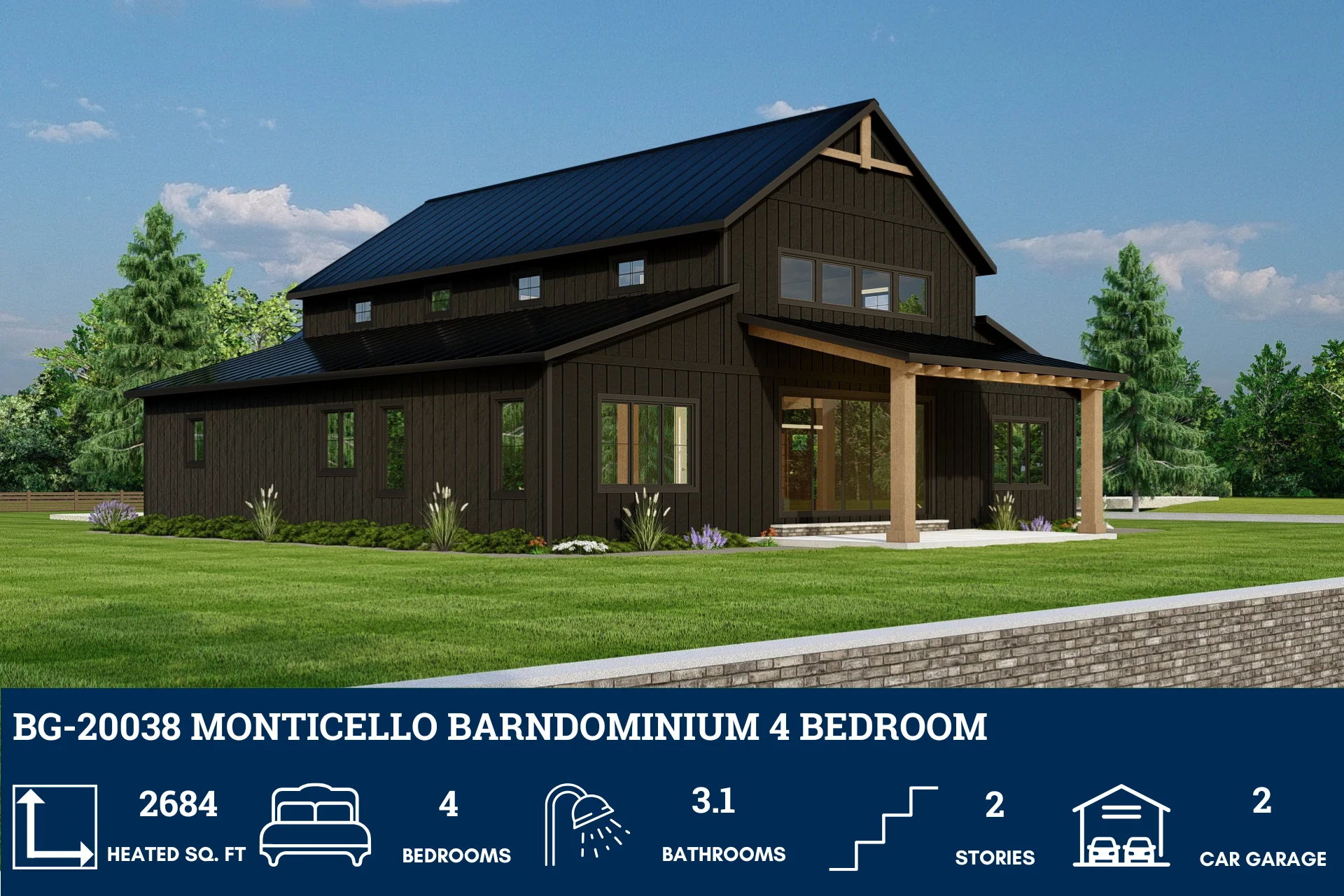 BG-20038 Monticello Barndominium House Plan - Image 5