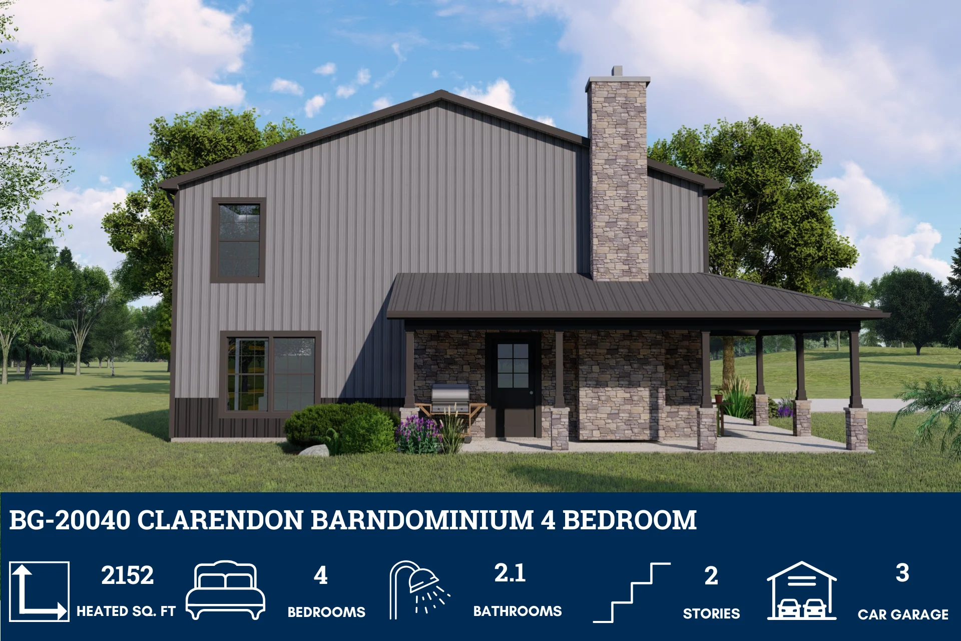 BG-20040 Clarendon Barndominium House Plan - Image 2