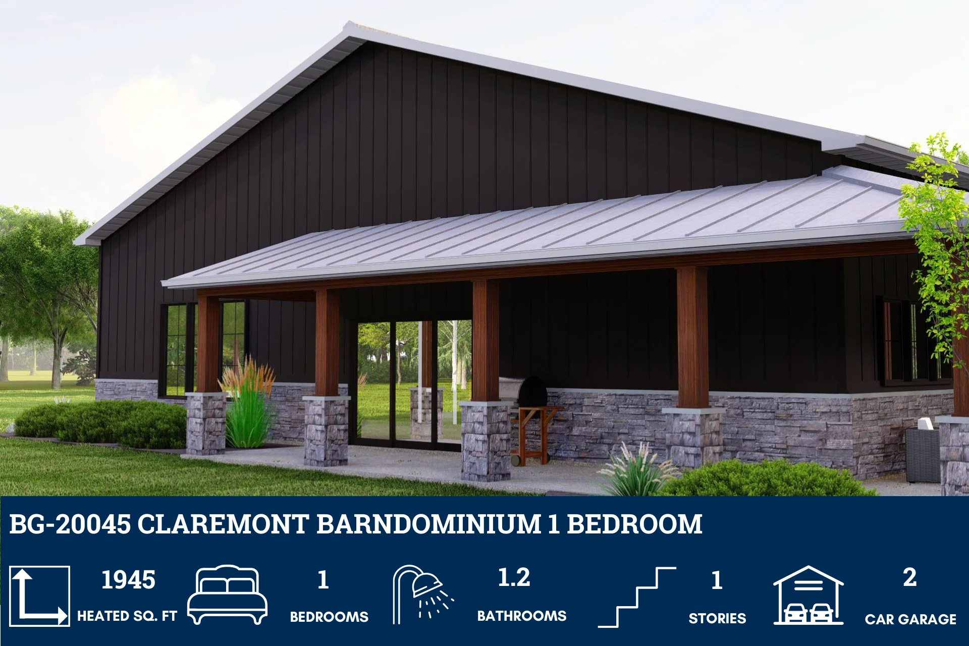 BG-20045 Claremont Barndominium House Plan - Image 4