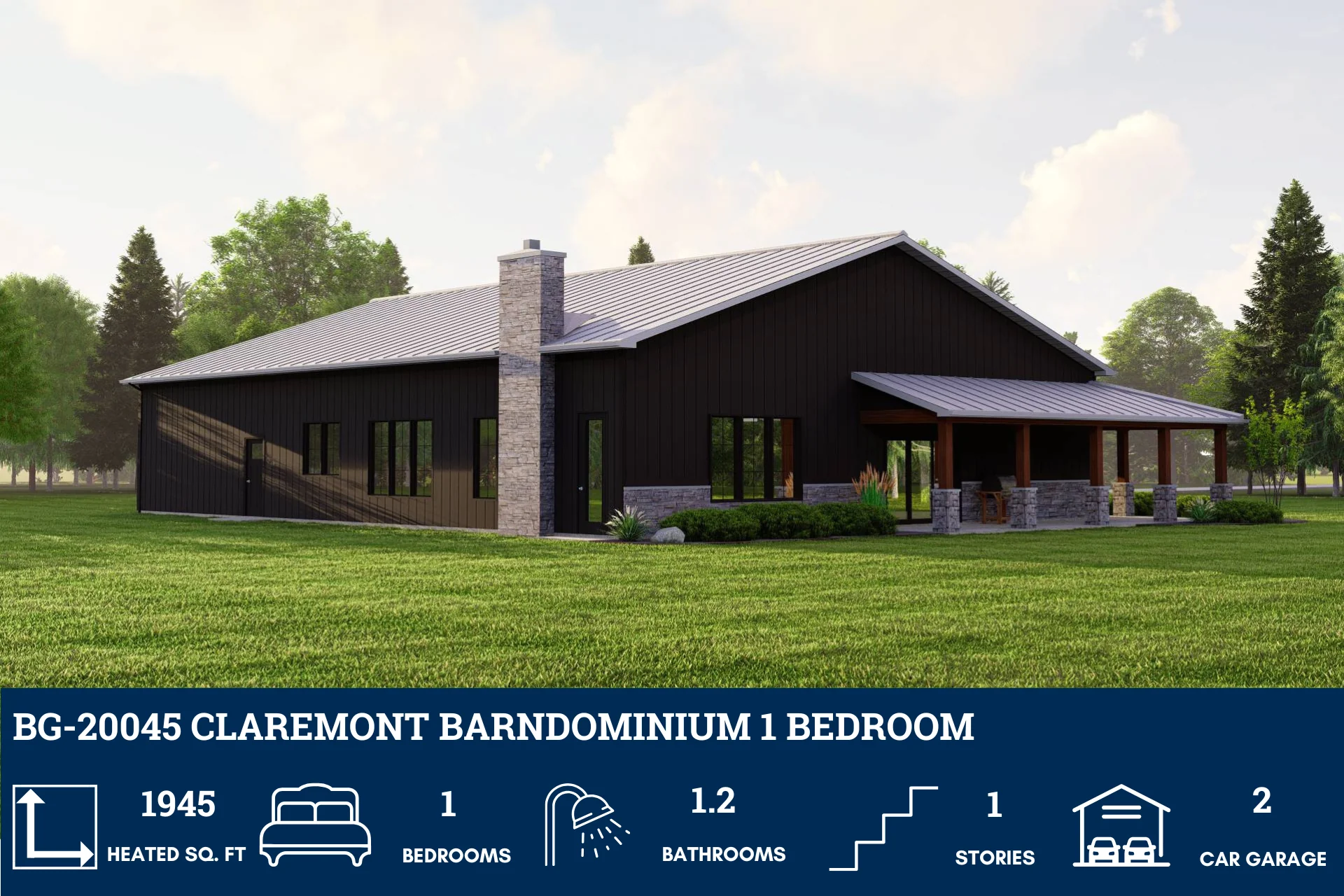 BG-20045 Claremont Barndominium House Plan - Image 5