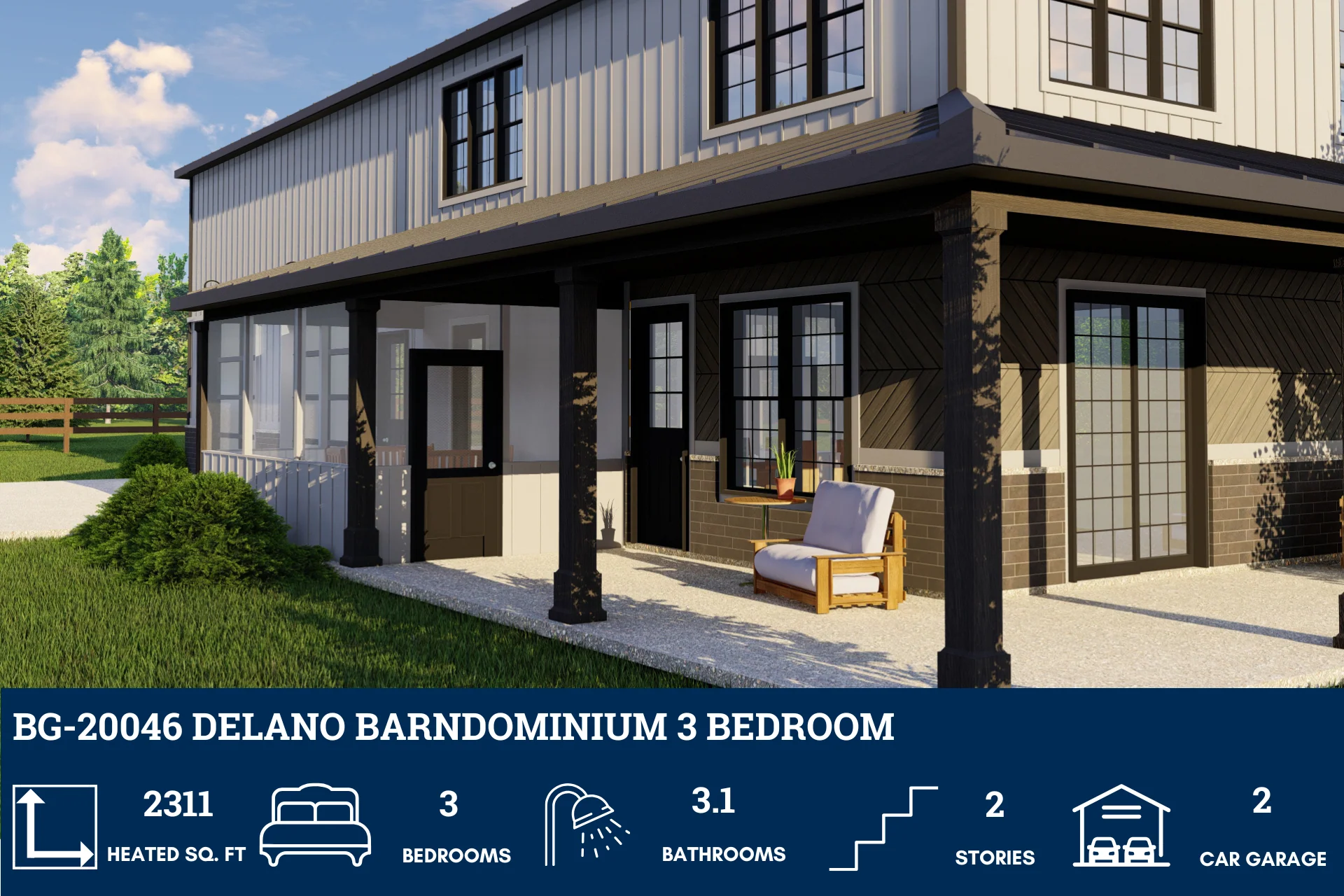 BG-20046 Delano Barndominium House Plan - Image 3