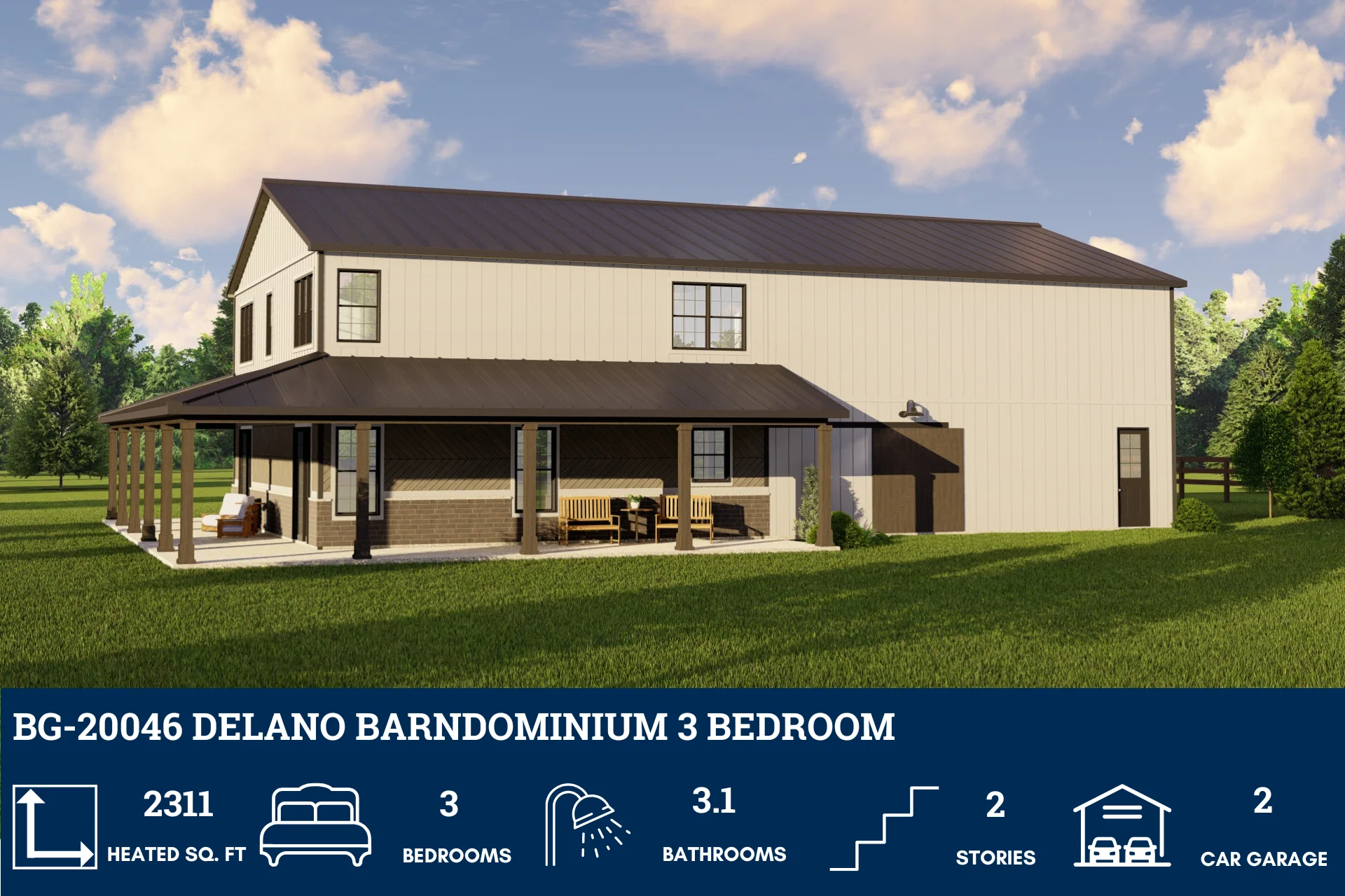 BG-20046 Delano Barndominium House Plan - Image 4