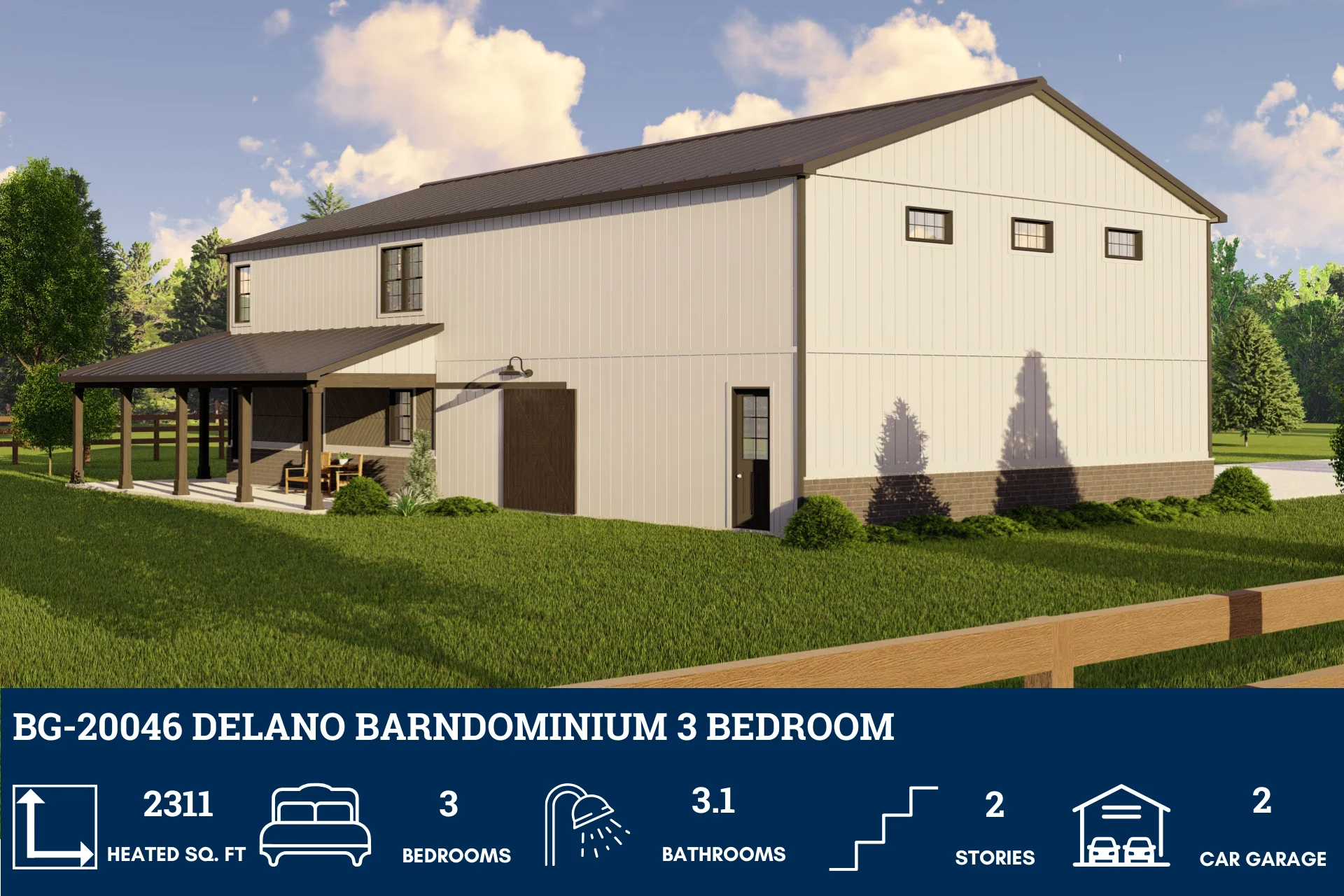 BG-20046 Delano Barndominium House Plan - Image 5