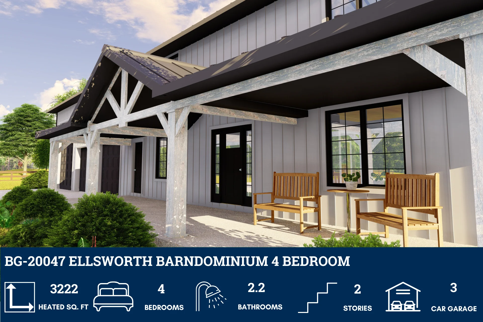 BG-20047 Ellsworth Barndominium House Plan - Image 2
