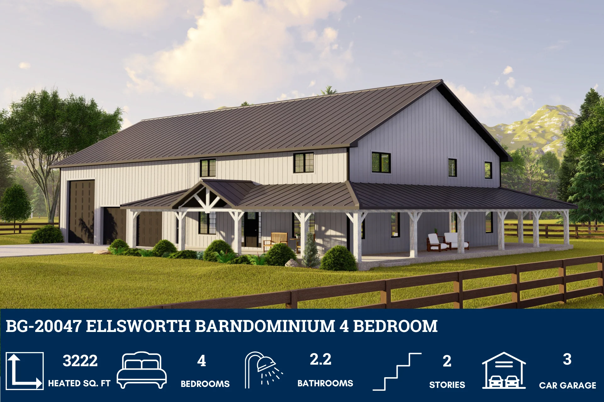 BG-20047 Ellsworth Barndominium House Plan - Image 3