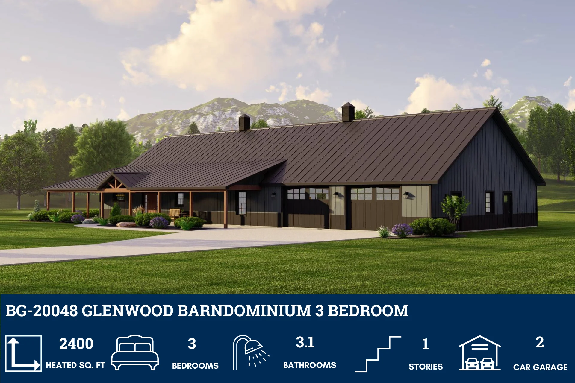 BG-20048 Glenwood Barndominium House Plan - Image 2