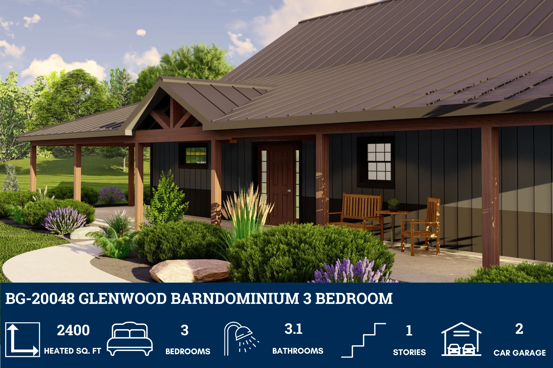 BG-20048 Glenwood Barndominium House Plan - Image 3