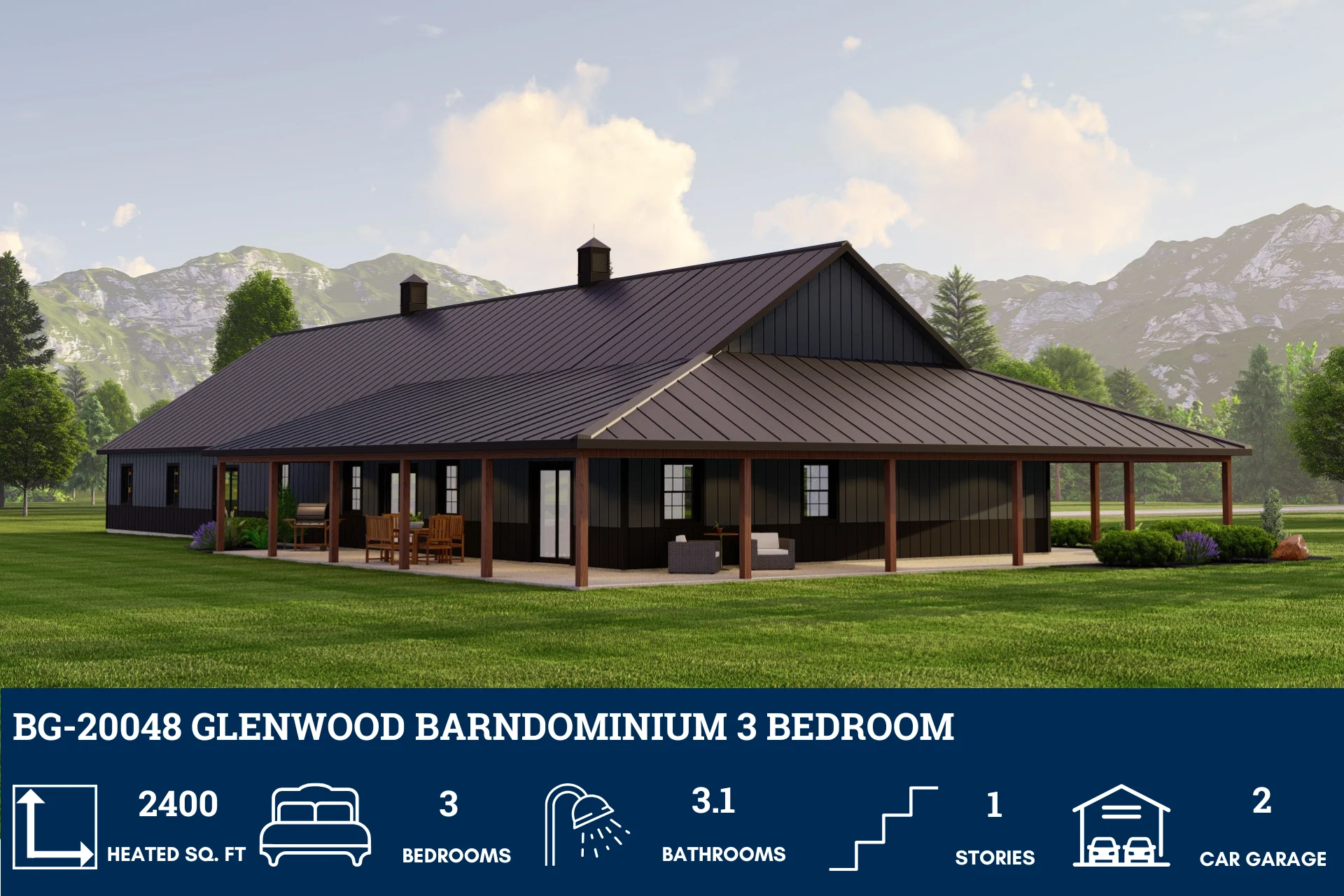BG-20048 Glenwood Barndominium House Plan - Image 4