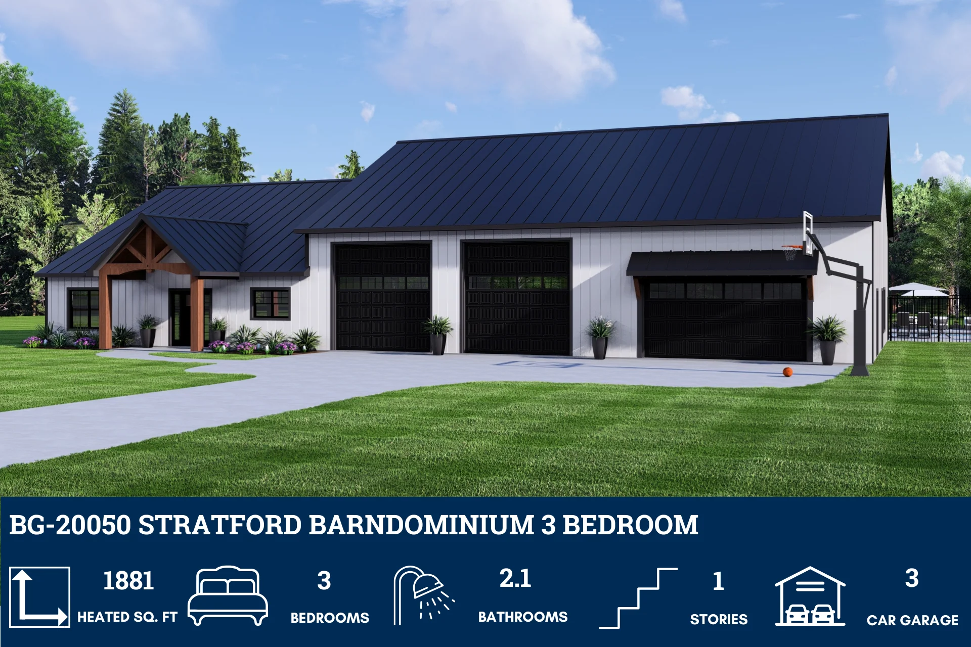 BG-20050 Stratford Barndominium House Plan - Image 2