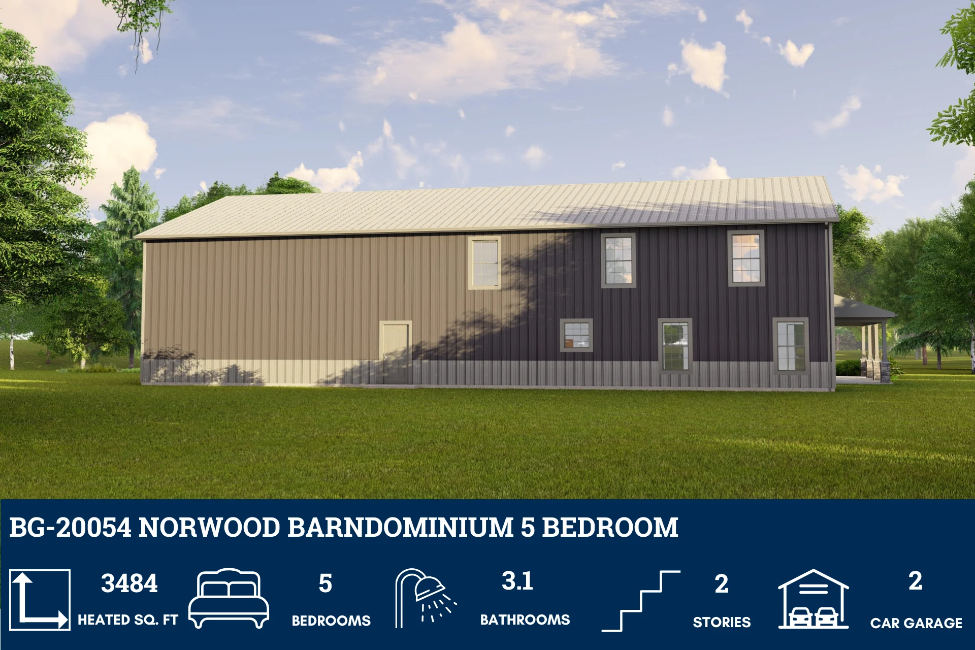 BG-20054 Norwood Barndominium House Plan - Image 3