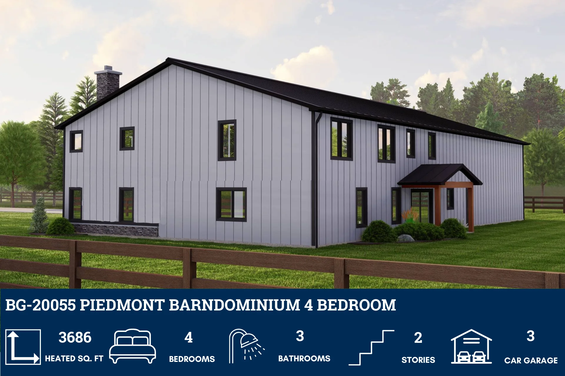 BG-20055 Piedmont Barndominium House Plan - Image 5