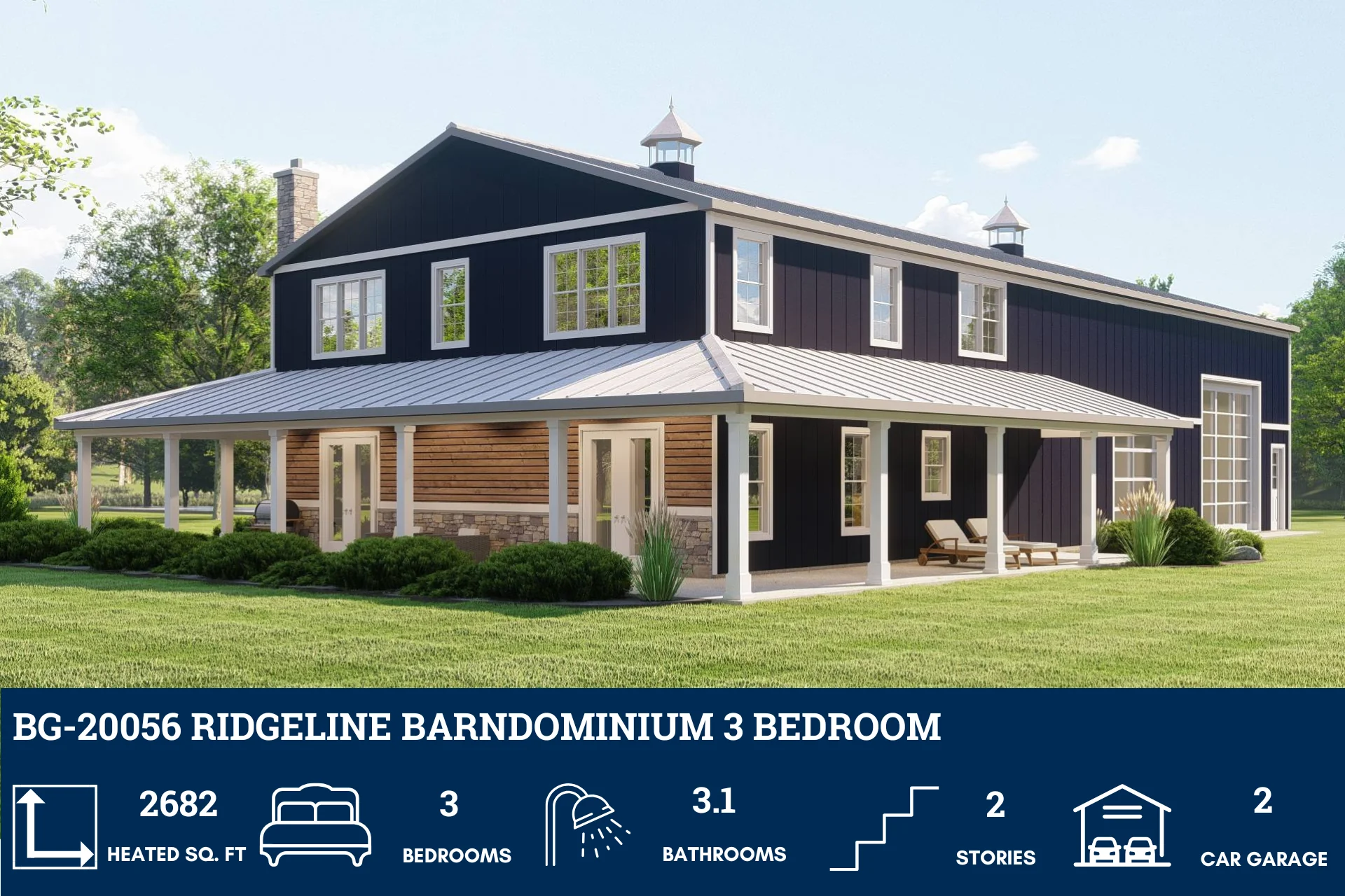 BG-20056 Ridgeline Barndominium House Plan - Image 2