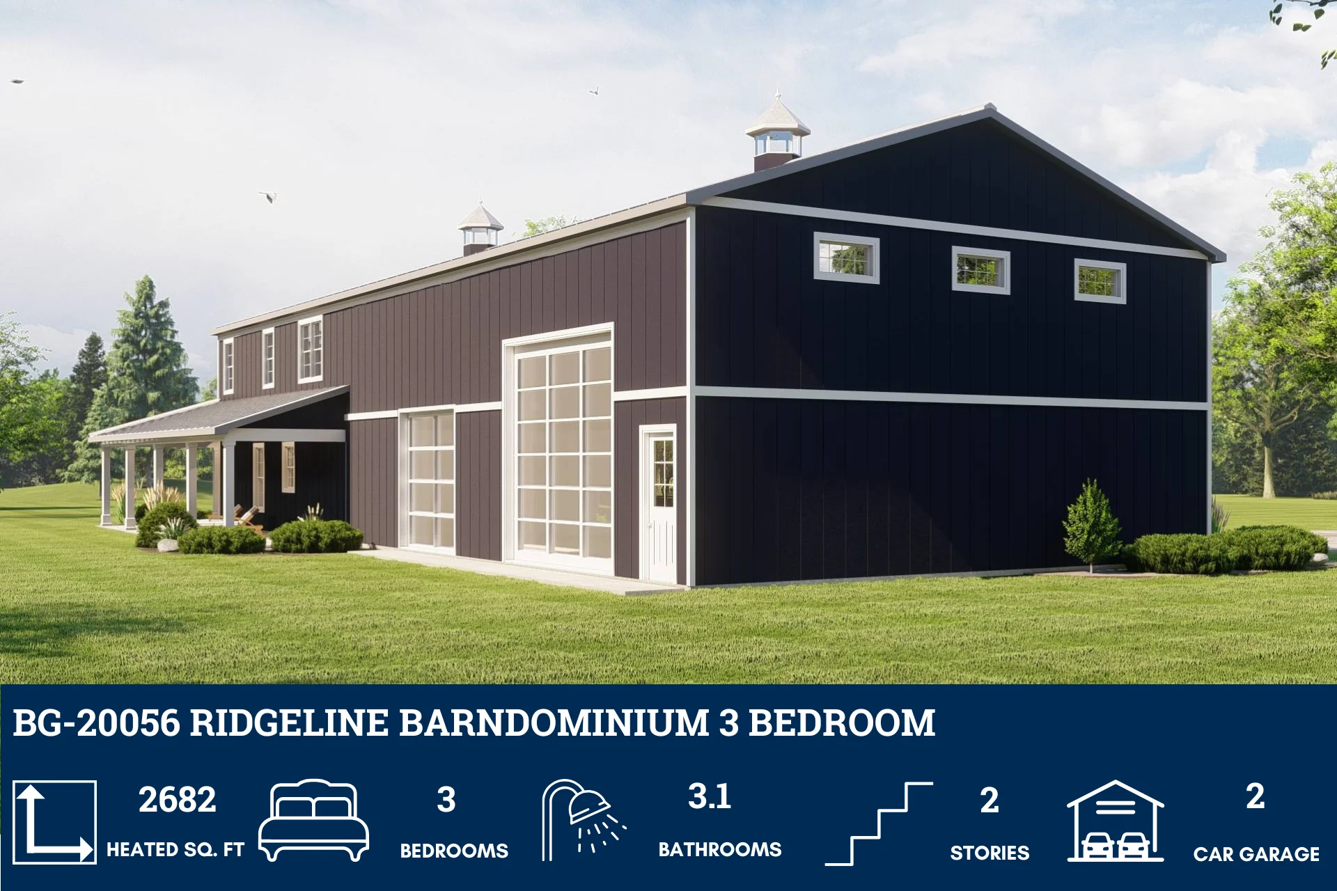 BG-20056 Ridgeline Barndominium House Plan - Image 3