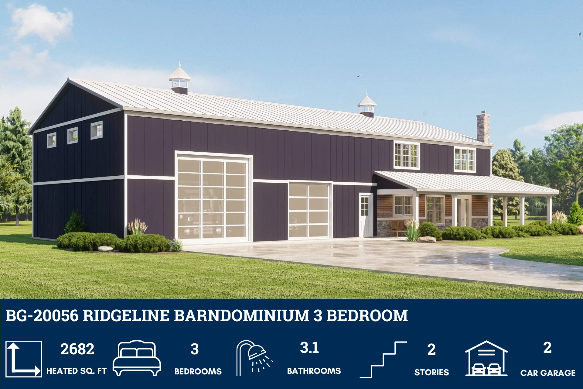 BG-20056 Ridgeline Barndominium House Plan - Image 4
