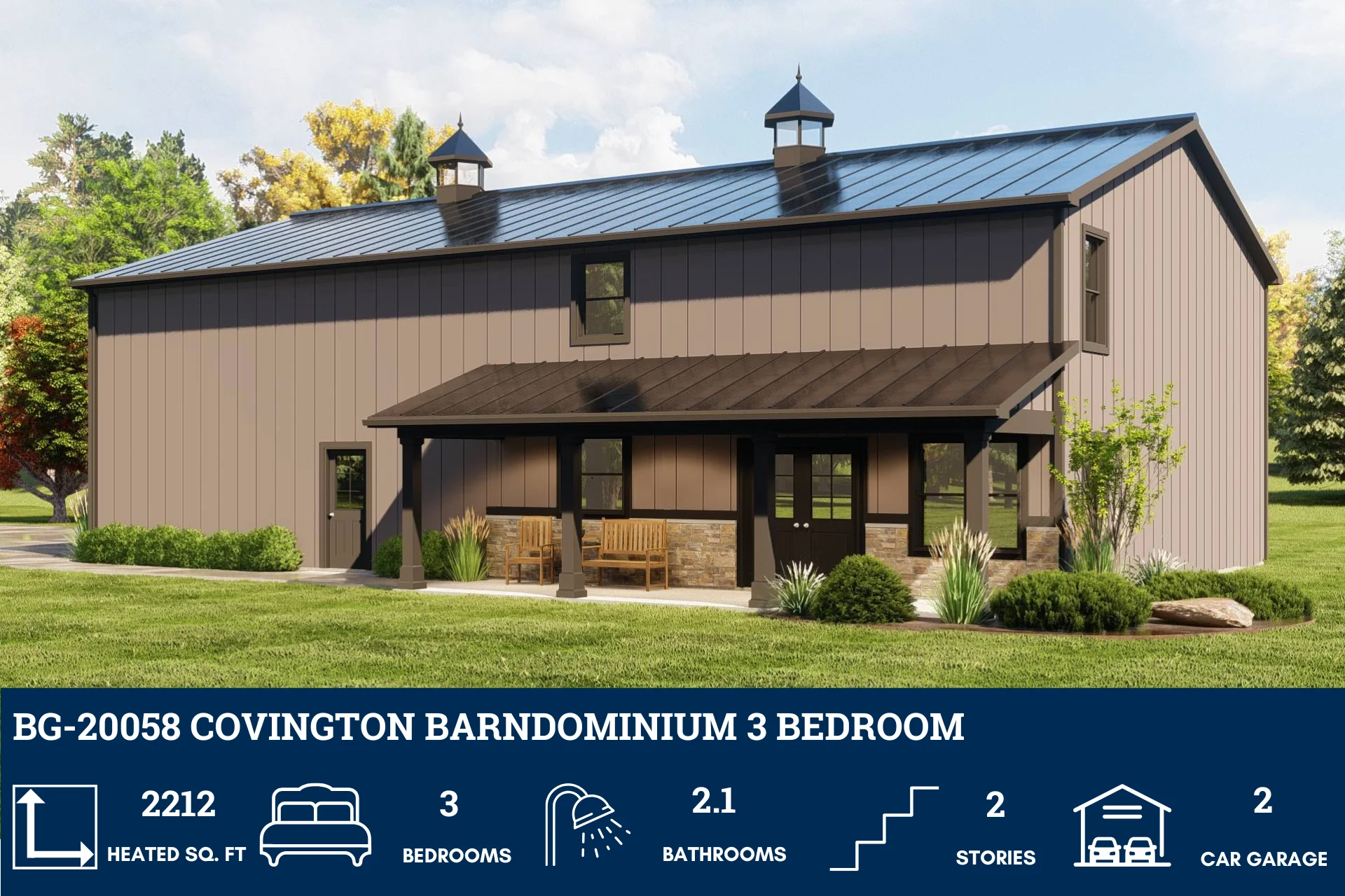 BG-20058 Covington Barndominium House Plan - Image 2