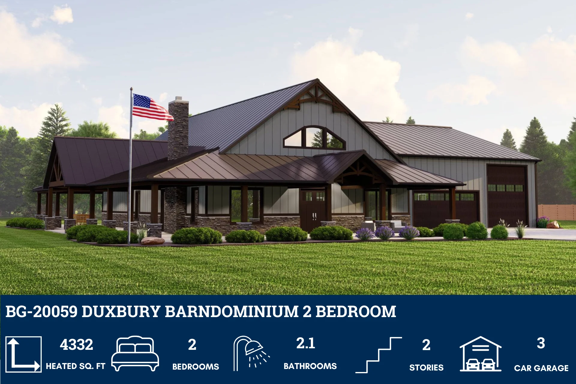 BG-20059 Duxbury Barndominium House Plan - Image 3