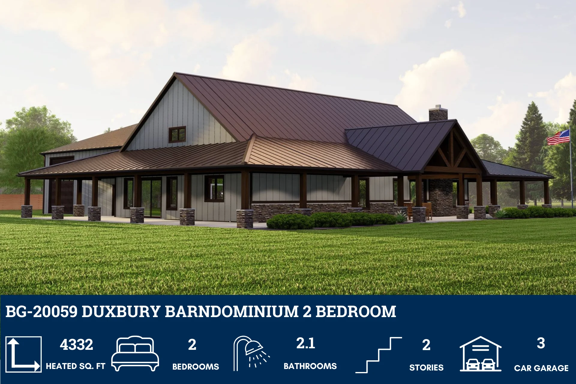 BG-20059 Duxbury Barndominium House Plan - Image 4