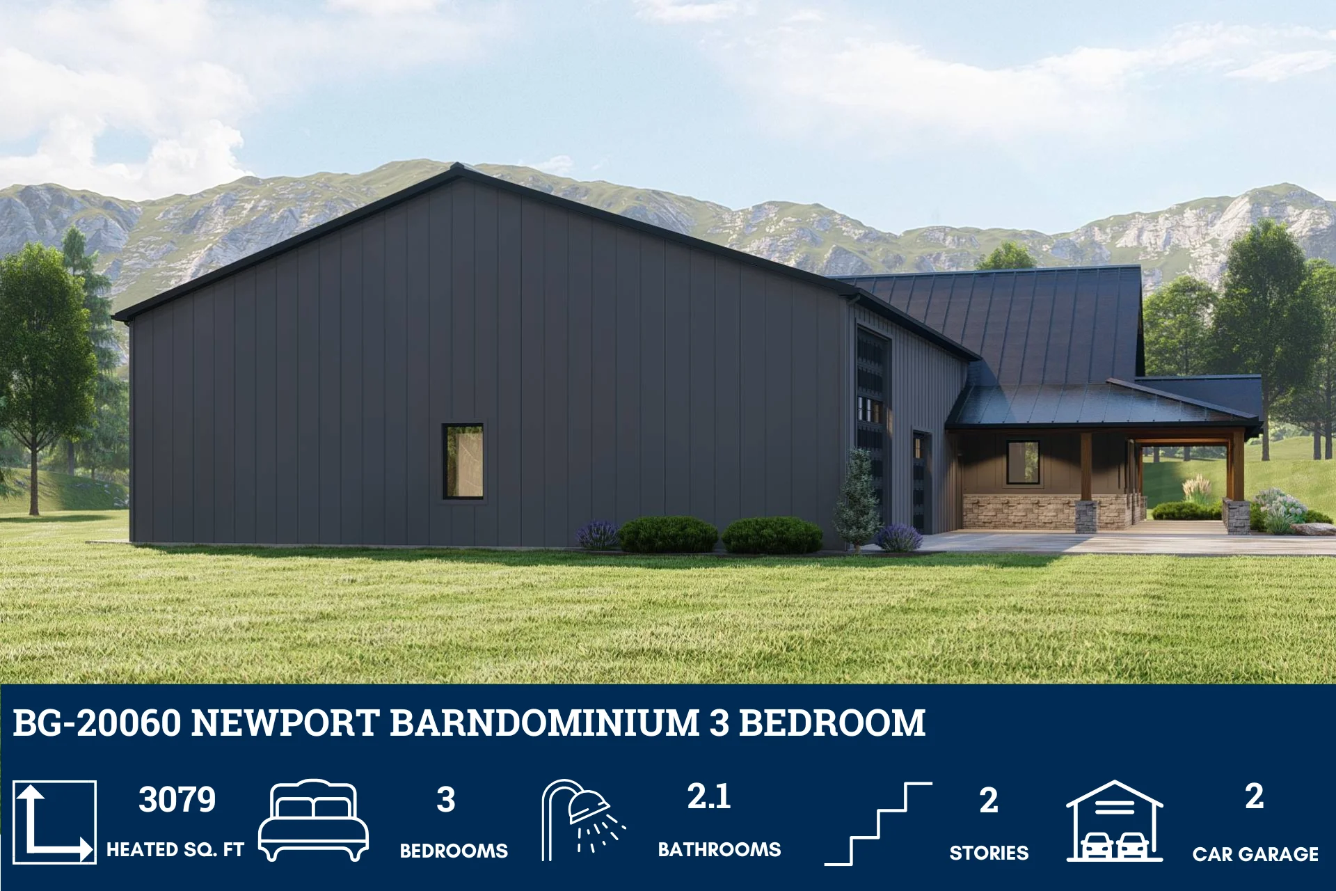 BG-20060 Newport Barndominium House Plan - Image 2