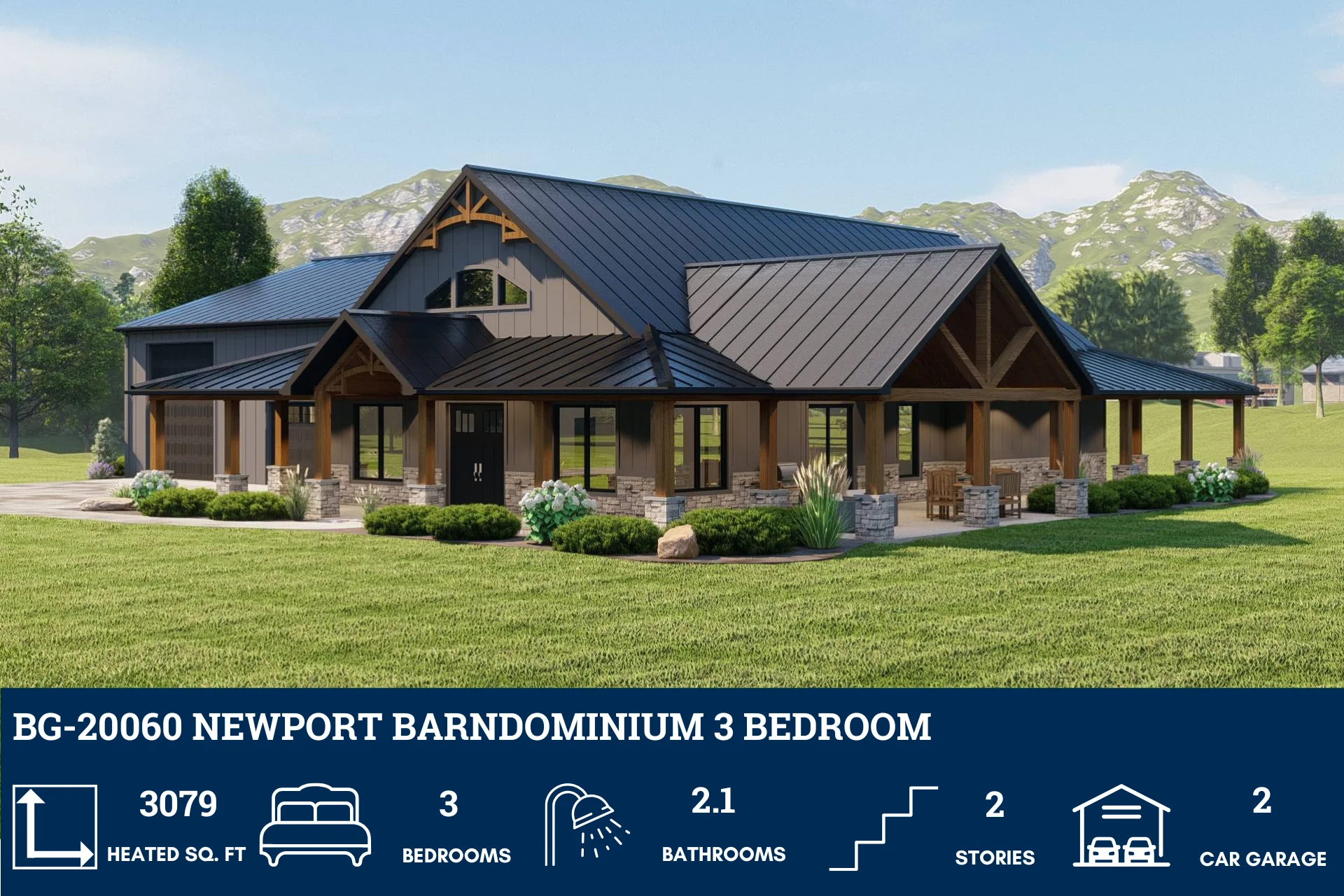 BG-20060 Newport Barndominium House Plan - Image 3
