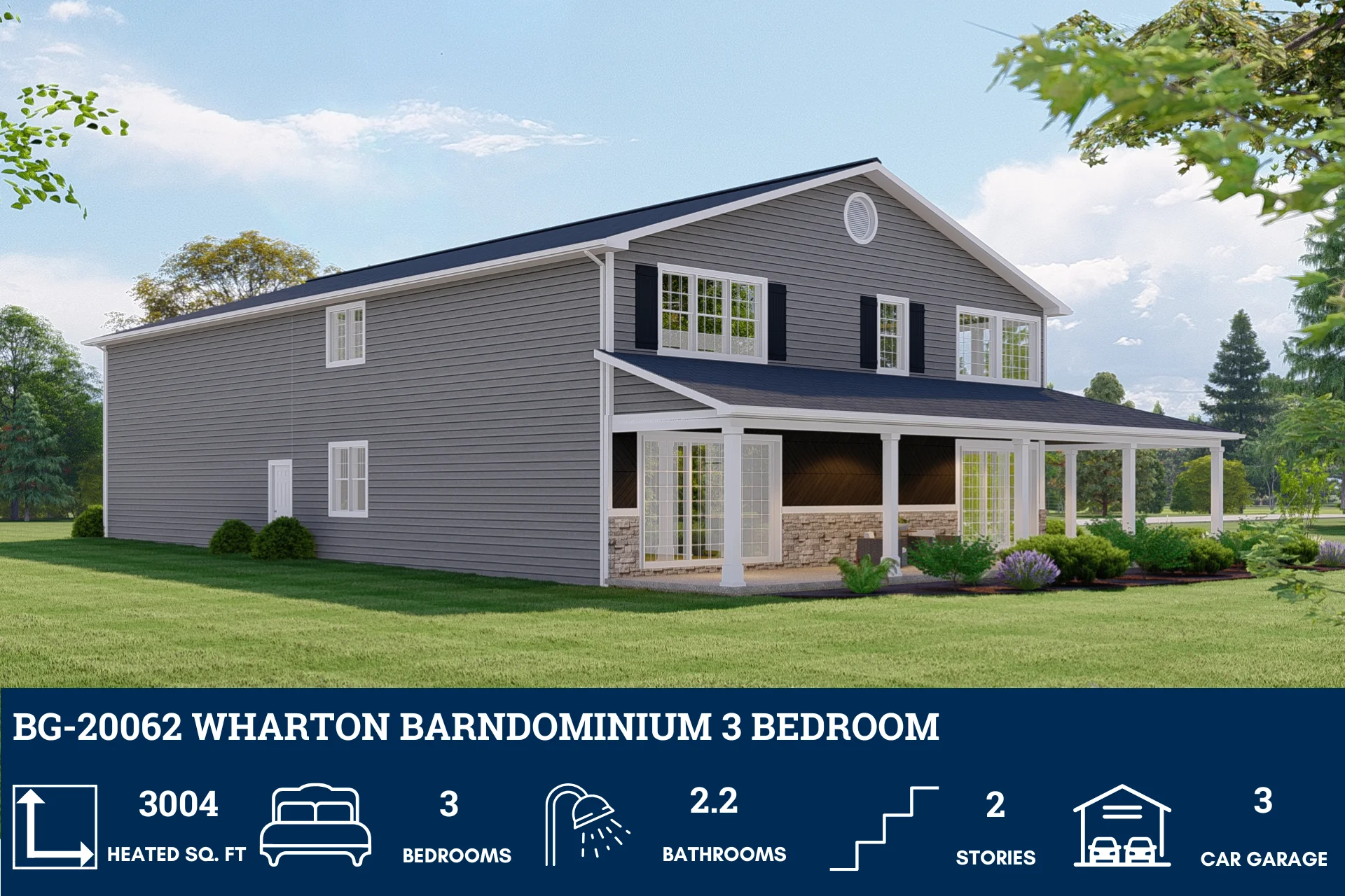 BG-20062 Wharton Barndominium House Plan - Image 3