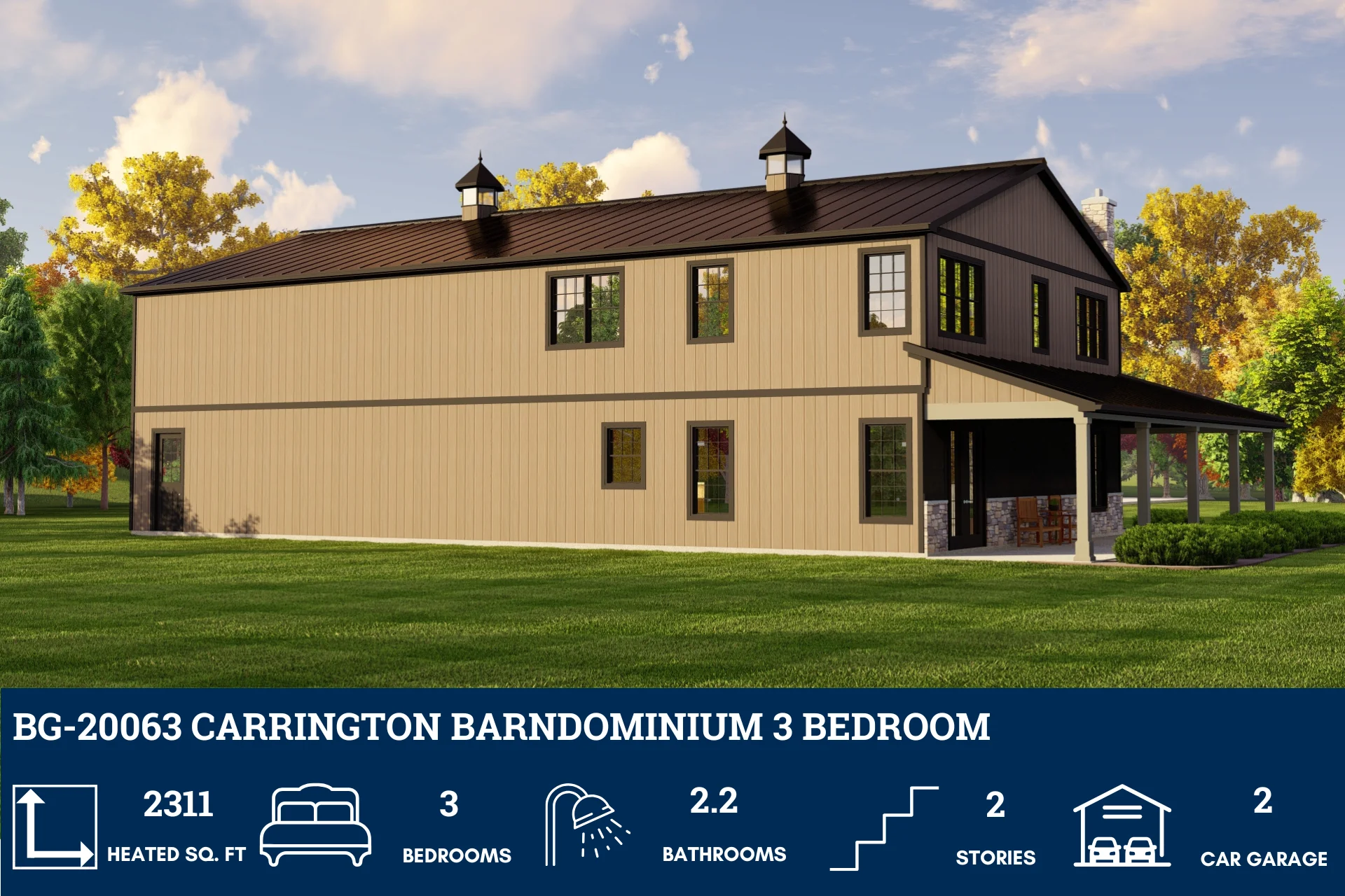 BG-20063 Carrington Barndominium House Plan - Image 3