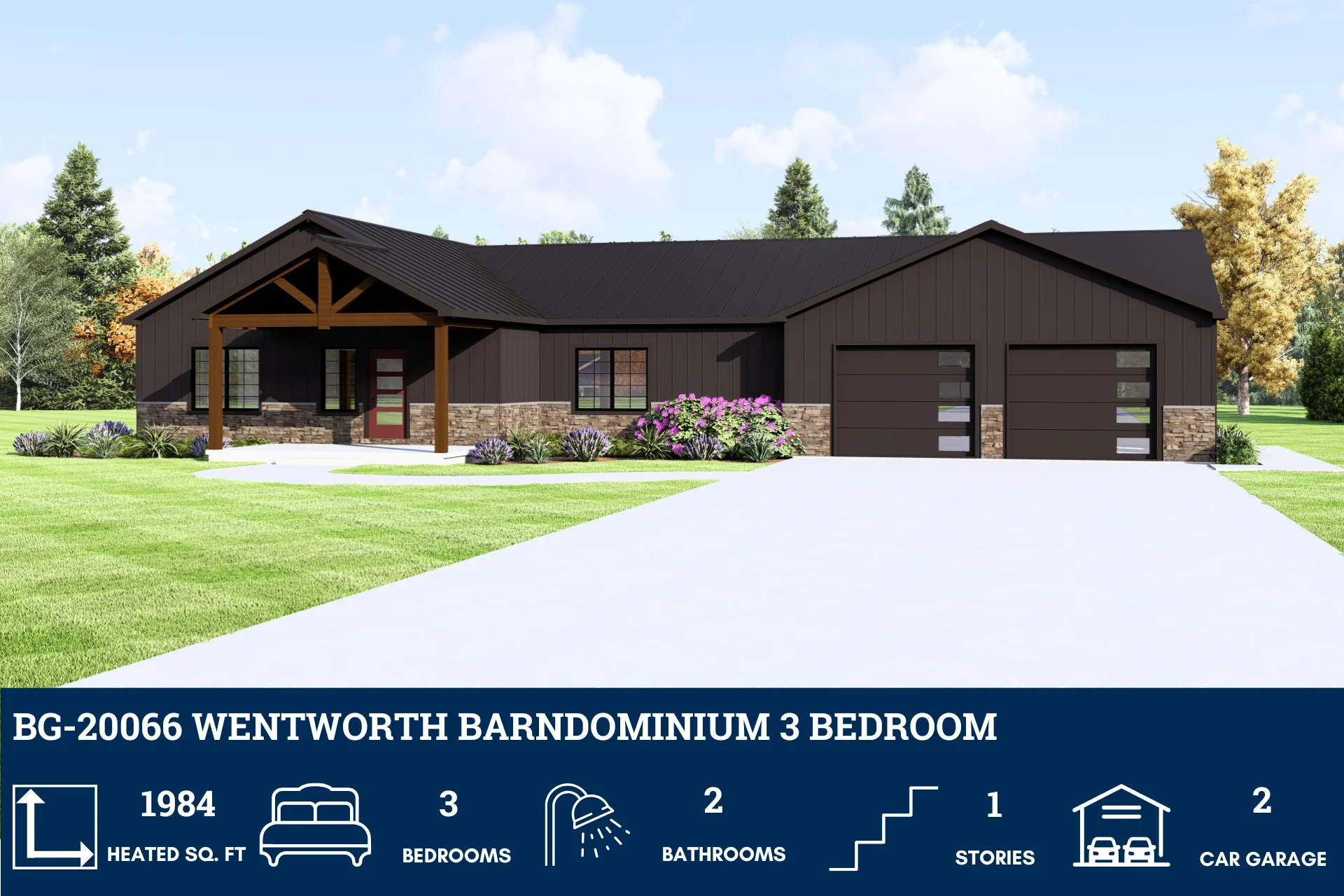 BG-20066 Wentworth Barndominium House Plan - Image 2