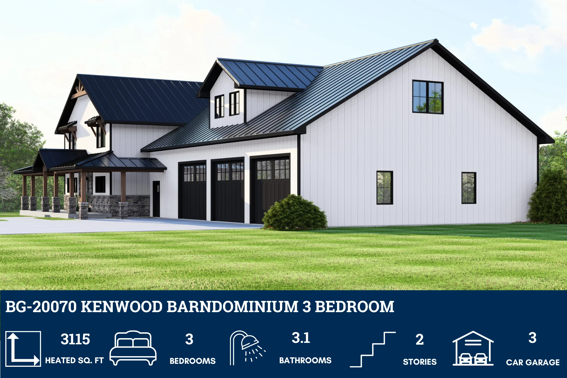 BG-20070 Kenwood Barndominium House Plan - Image 3