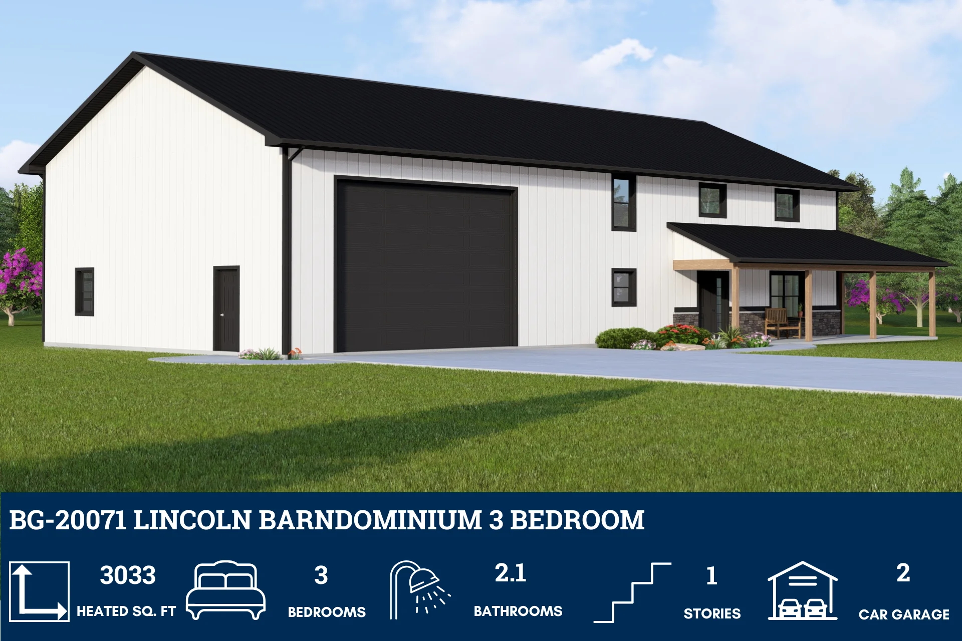 BG-20071 Lincoln Barndominium House Plan - Image 2