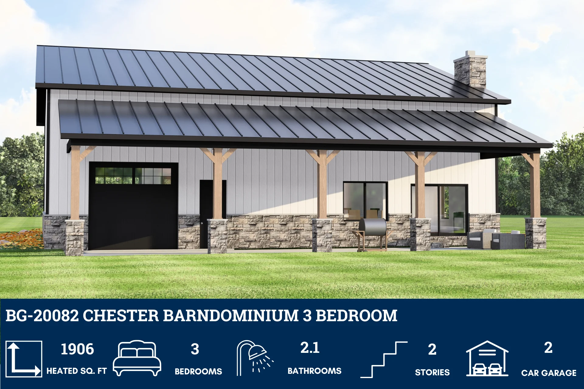 BG-20082 Chester Barndominium House Plan - Image 2