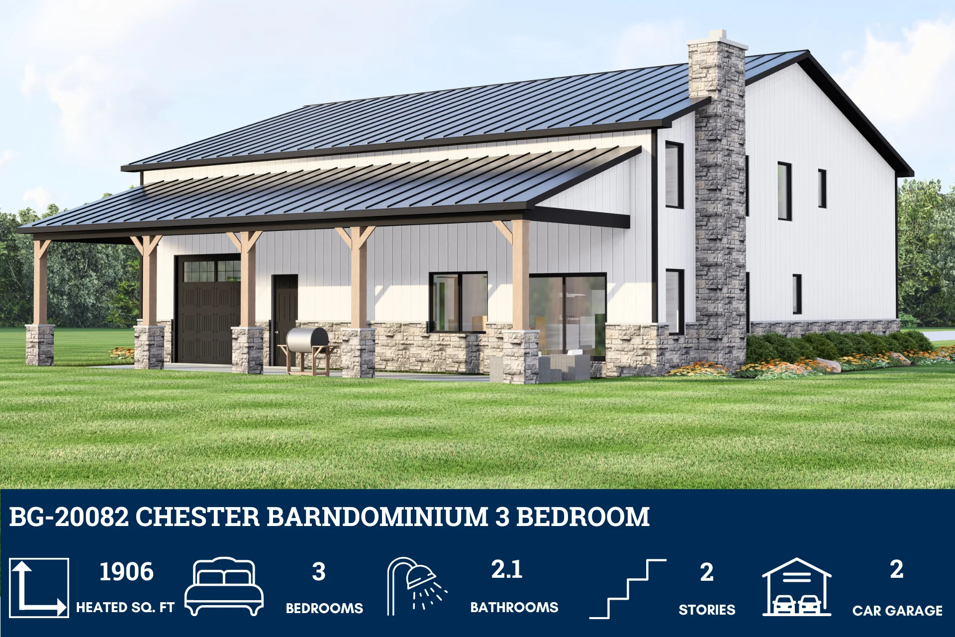 BG-20082 Chester Barndominium House Plan - Image 3
