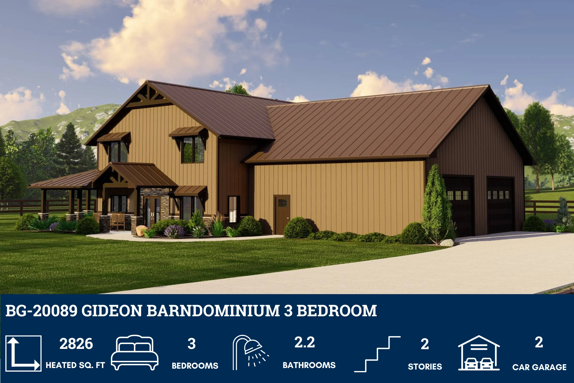 BG-20089 Gideon Barndominium House Plan - Image 3