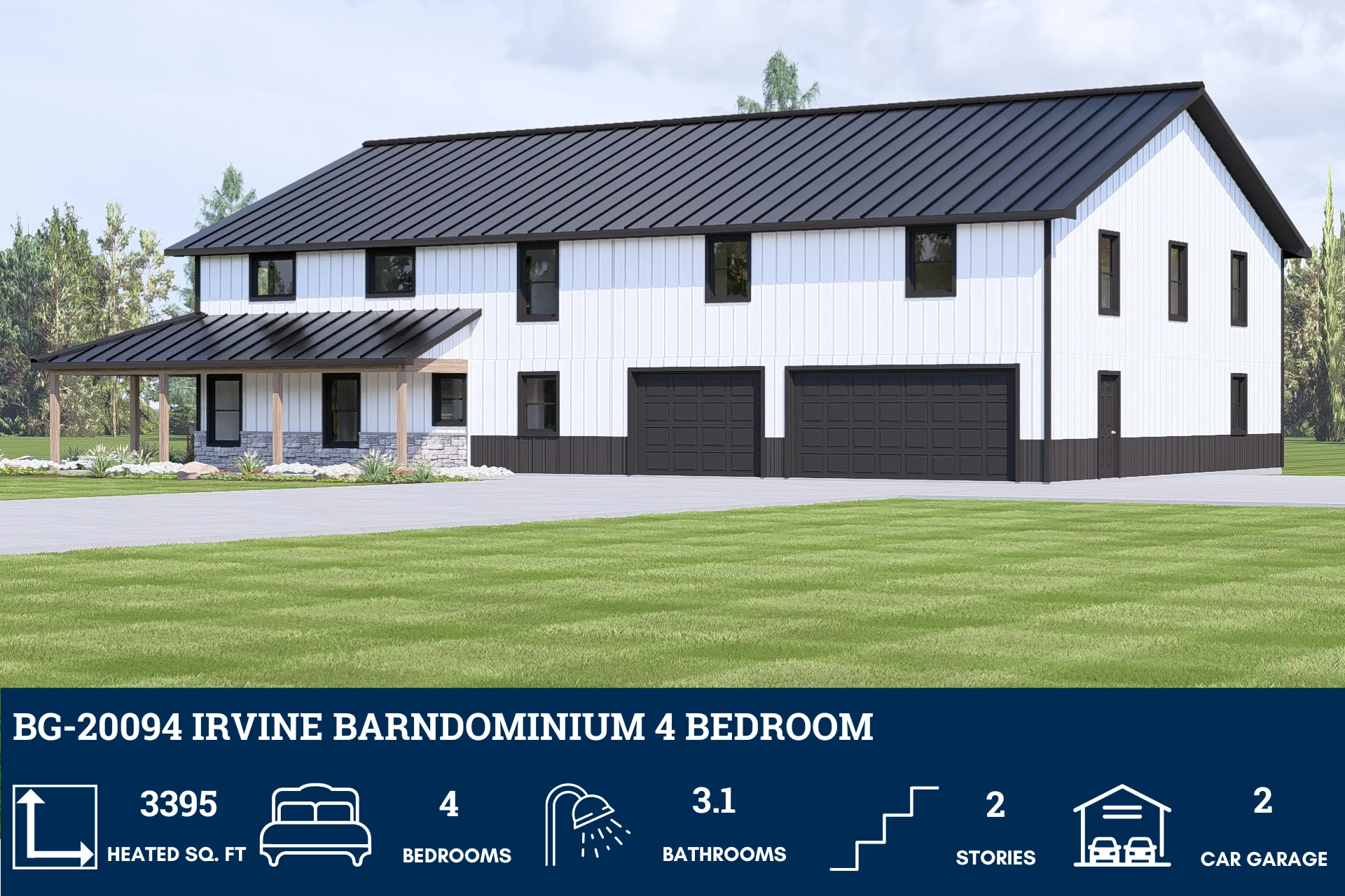 BG-20094 Irvine Barndominium House Plan - Image 2