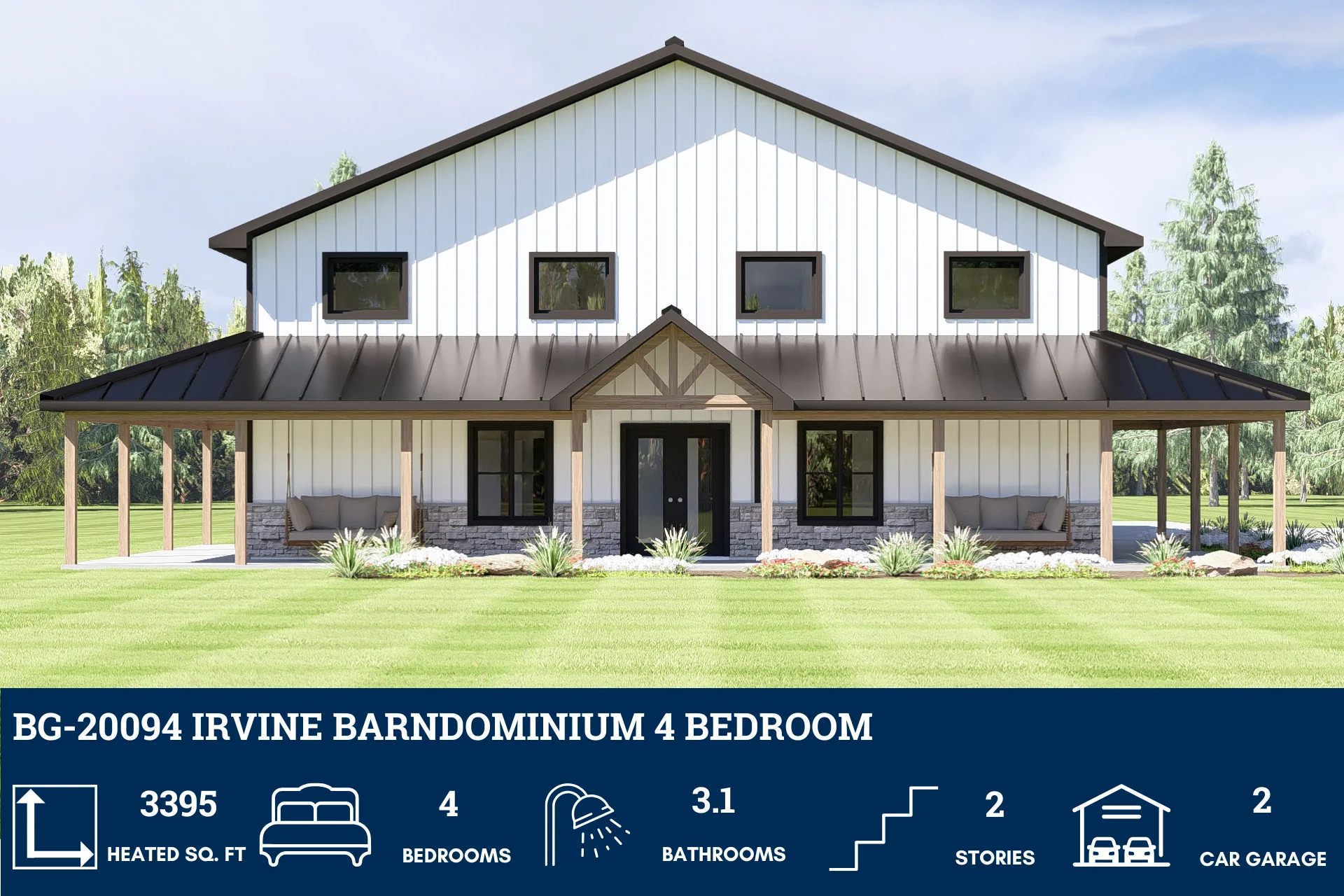 BG-20094 Irvine Barndominium House Plan - Image 3