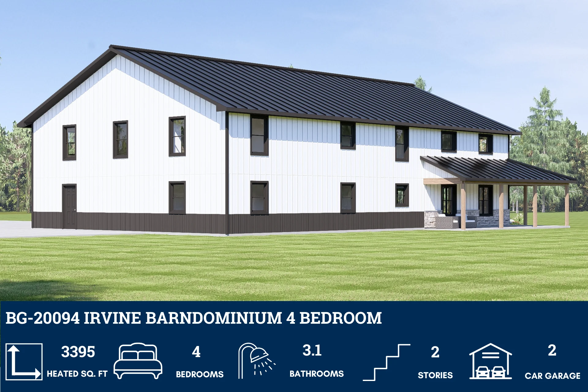 BG-20094 Irvine Barndominium House Plan - Image 4