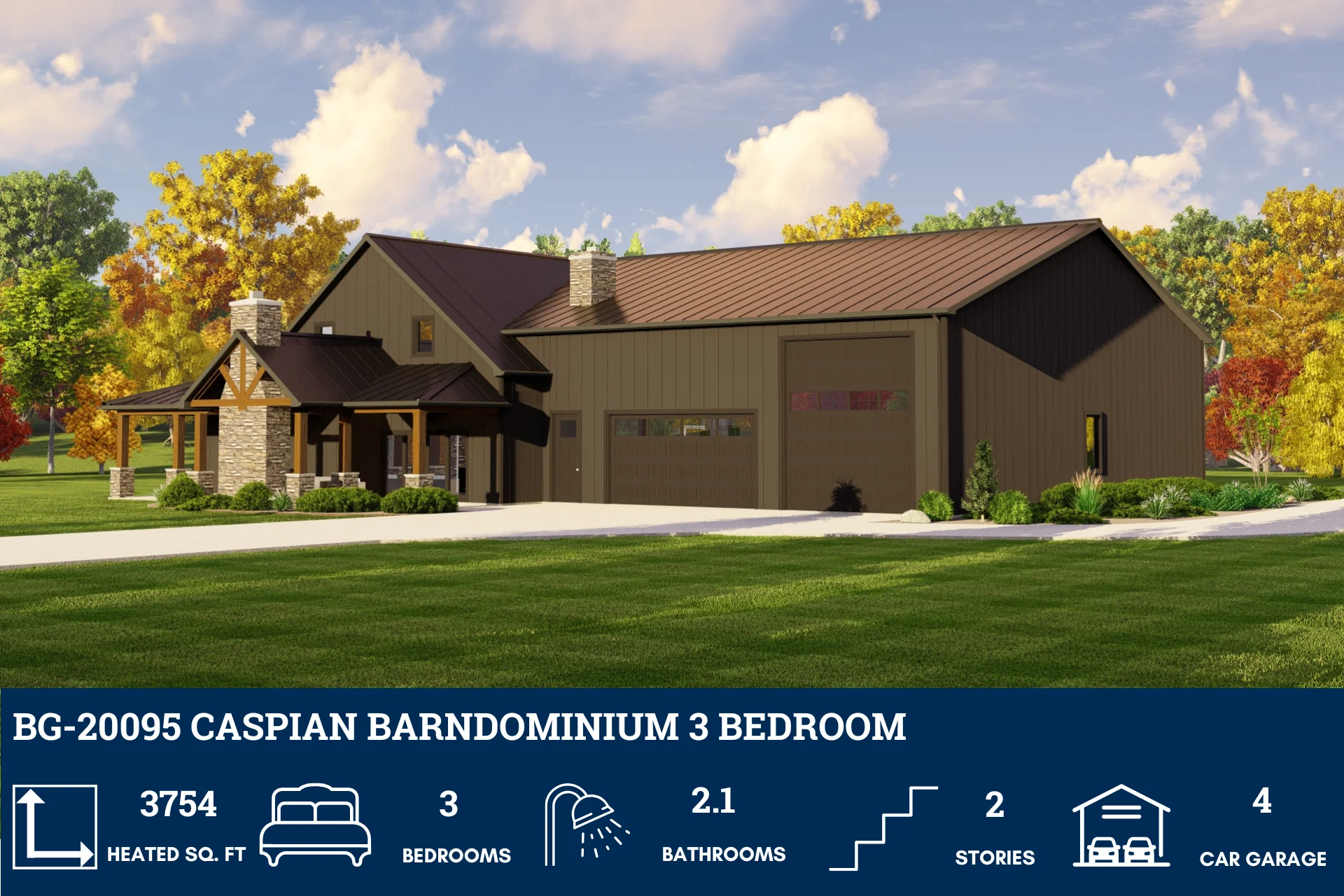 BG-20095 Caspian Barndominium House Plan - Image 2
