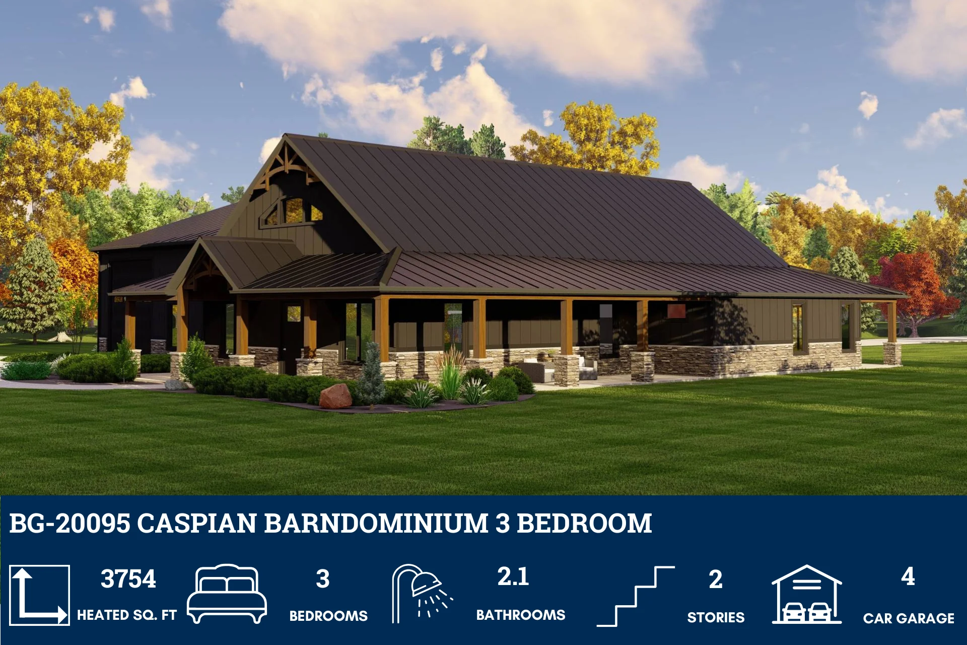 BG-20095 Caspian Barndominium House Plan - Image 3