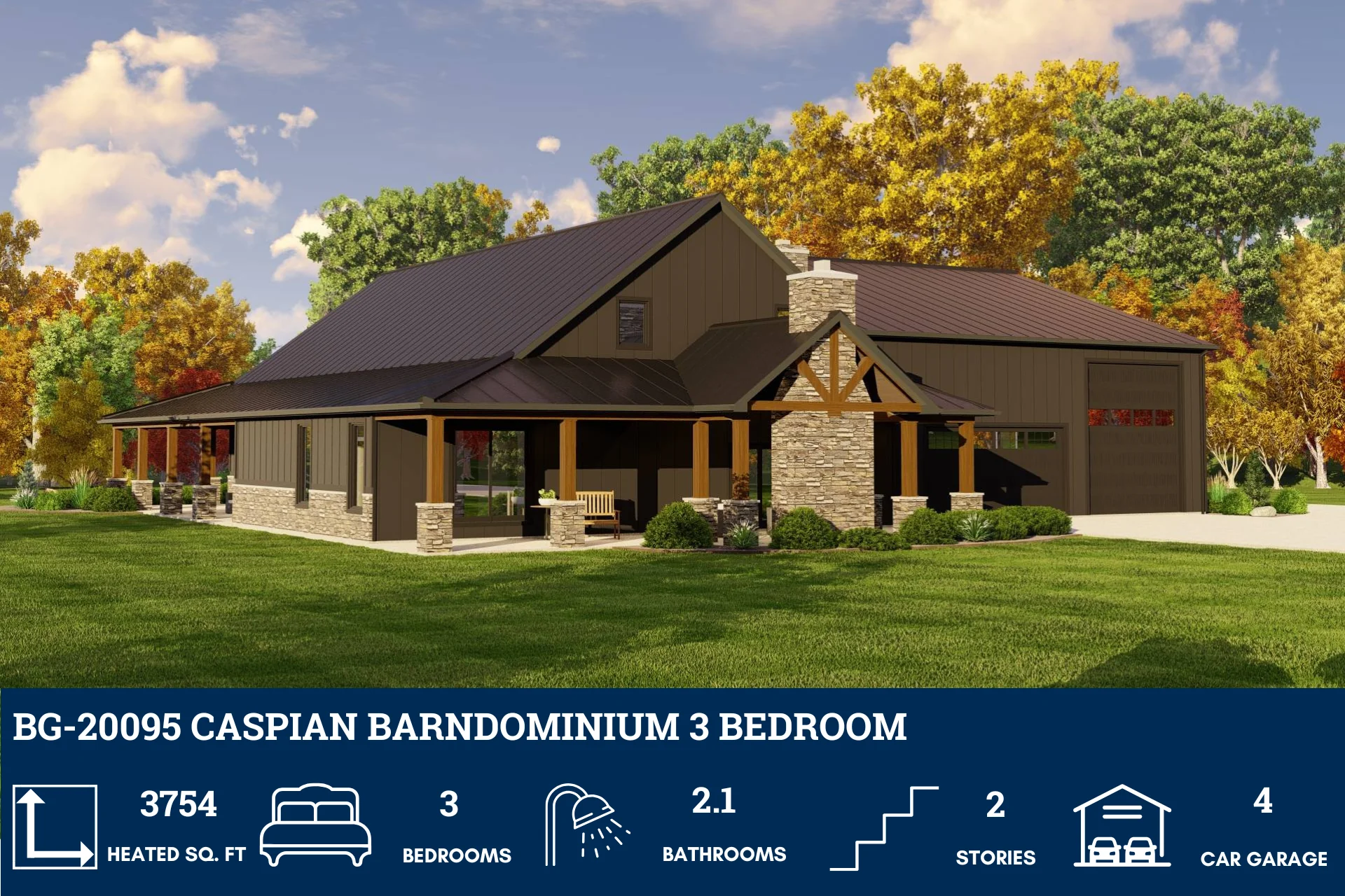 BG-20095 Caspian Barndominium House Plan - Image 4