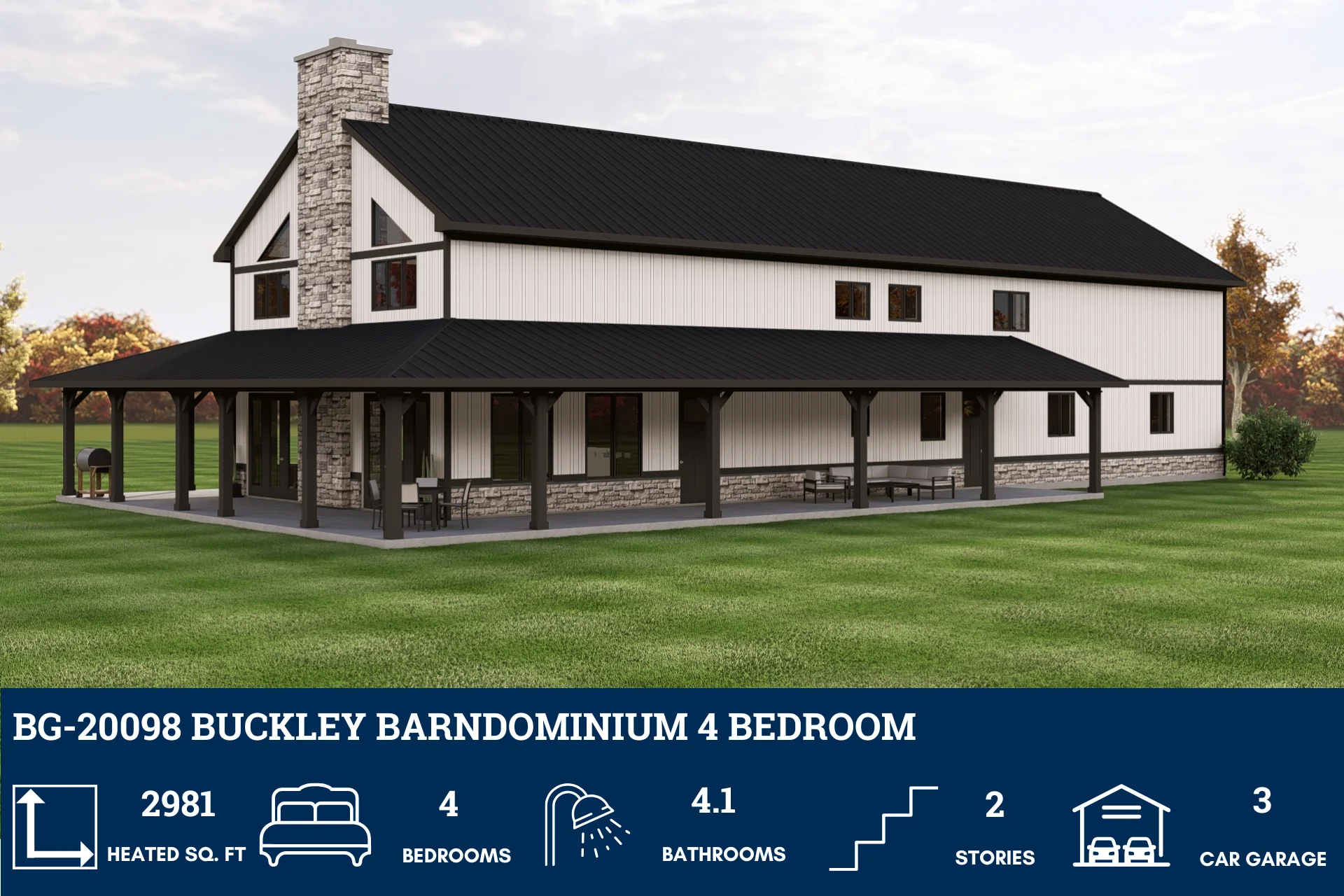 BG-20098 Buckley Barndominium House Plan - Image 3