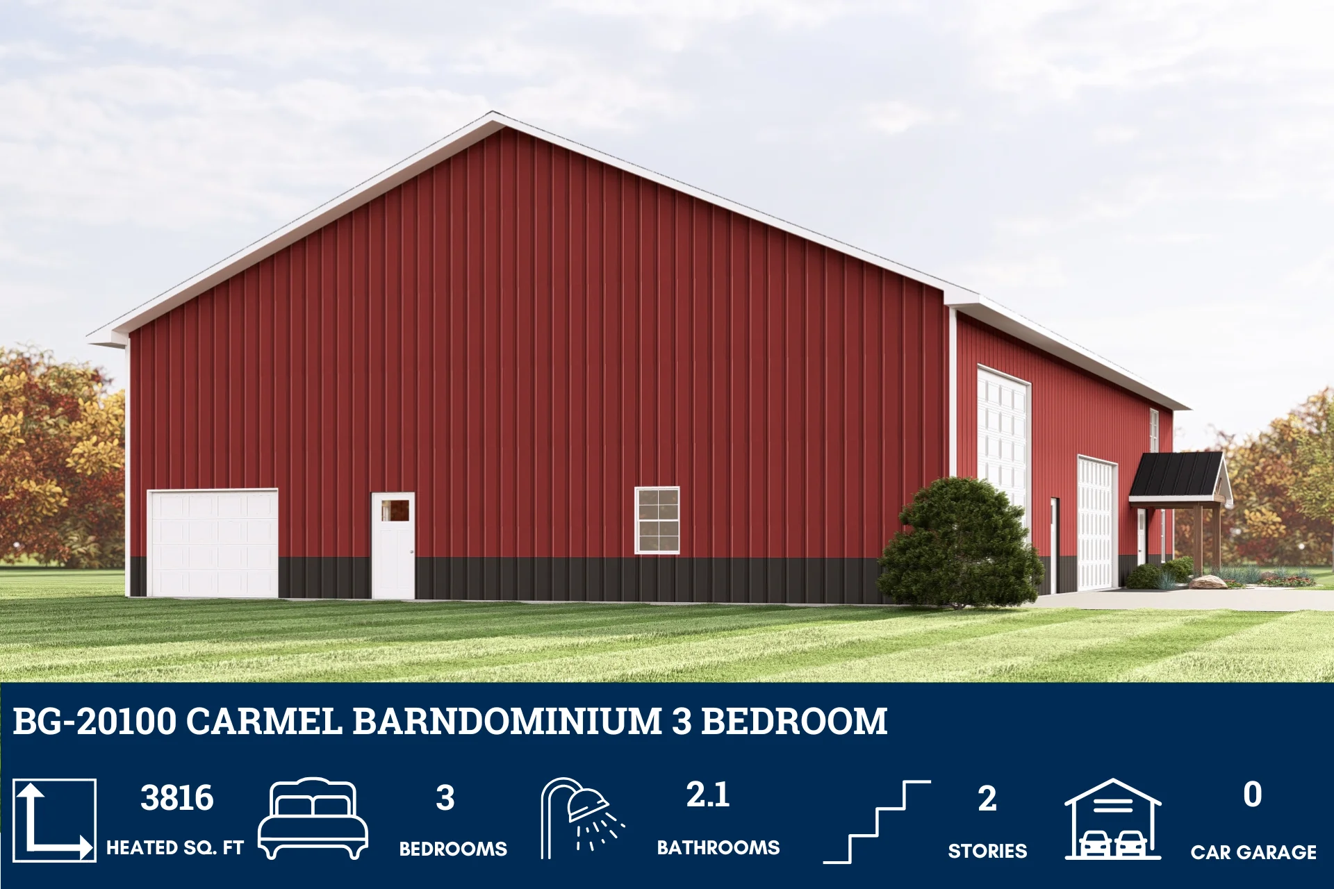 BG-20100 Carmel Barndominium House Plan - Image 2