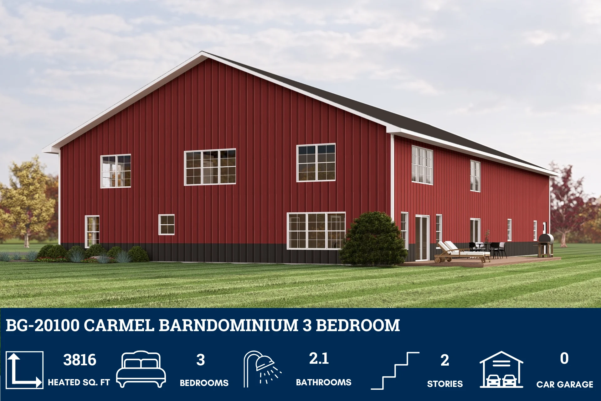 BG-20100 Carmel Barndominium House Plan - Image 3